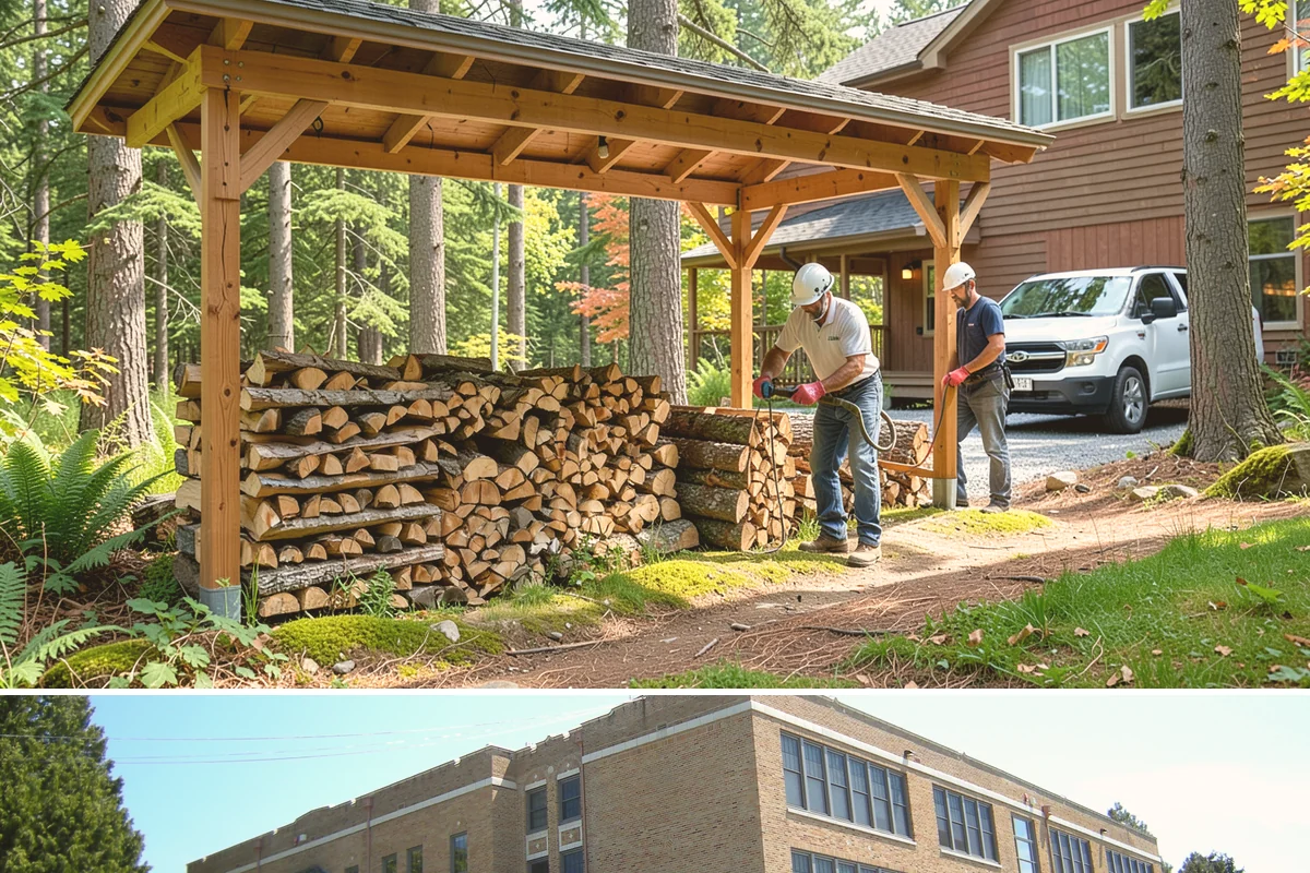 Firewood Storage Consultation in Maple Valley, King County, WA - Book a consultation in spring or early summer so you can build the right storage before seasoning season.