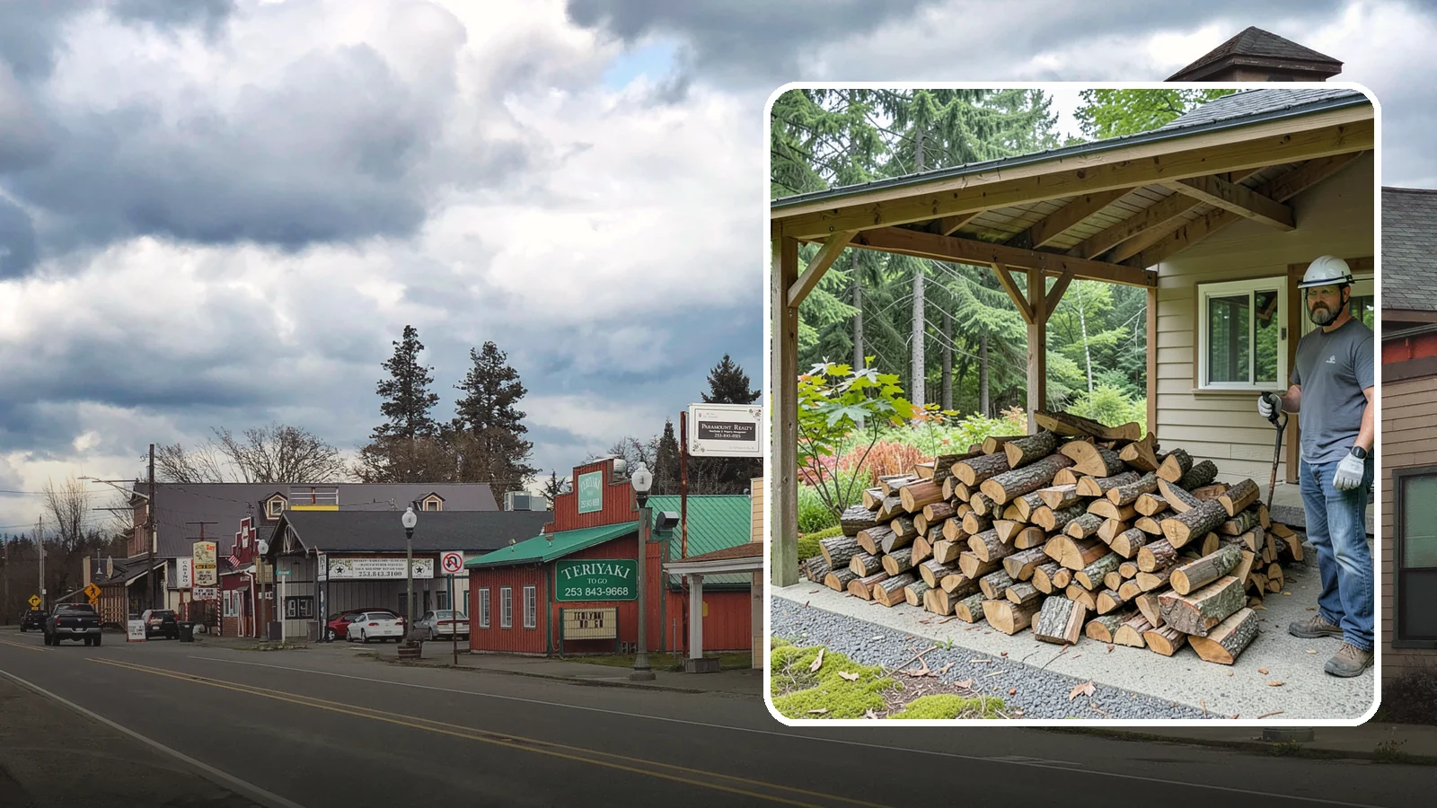 Firewood Storage Consultation in Roy, Pierce County, WA - We walk your property and give you a clear plan for storing firewood so it seasons fast and stays dry in the Pacific Northwest.