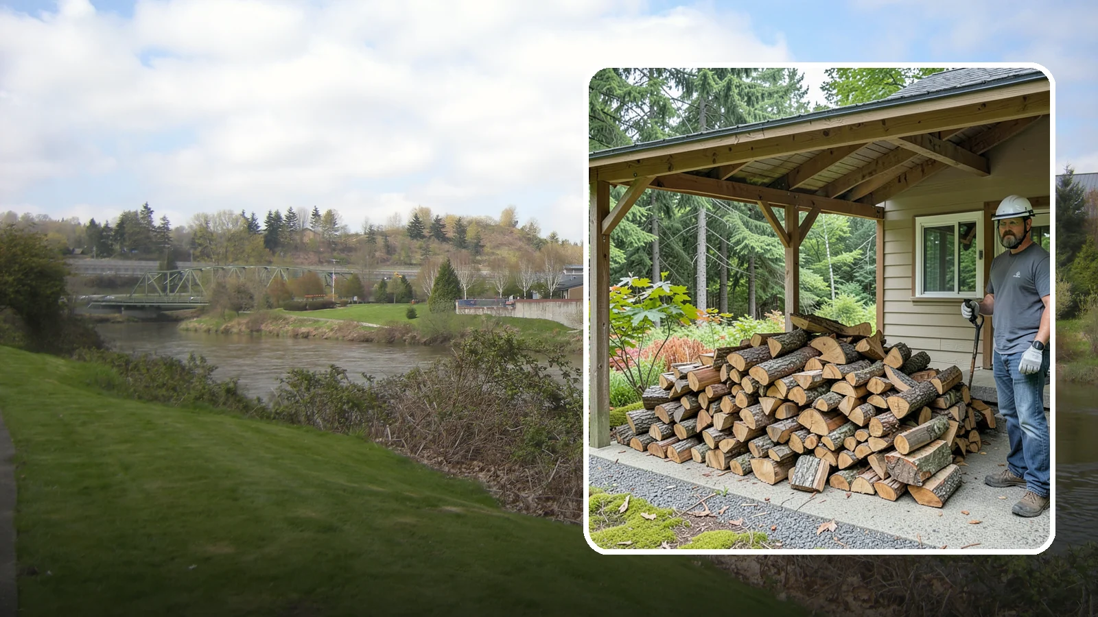 Firewood Storage Consultation in Tukwila, King County, WA - We walk your property and give you a clear plan for storing firewood so it seasons fast and stays dry in the Pacific Northwest.