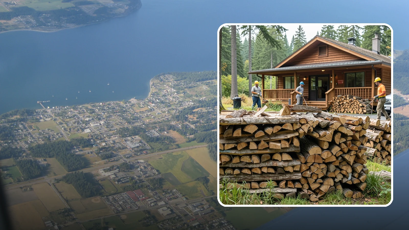 Fishing Lodge Firewood in Coupeville, Island County, WA - Reliable firewood supply for fishing lodges and waterfront guest operations.