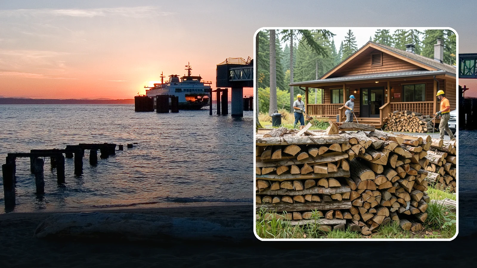 Fishing Lodge Firewood in Edmonds, Snohomish County, WA - Reliable firewood supply for fishing lodges and waterfront guest operations.