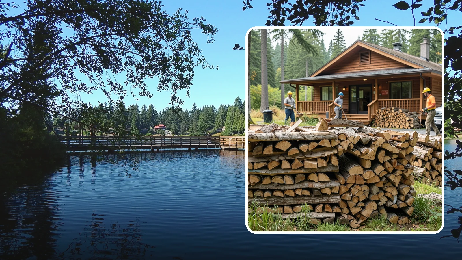 Fishing Lodge Firewood in Federal Way, King County, WA - Reliable firewood supply for fishing lodges and waterfront guest operations.