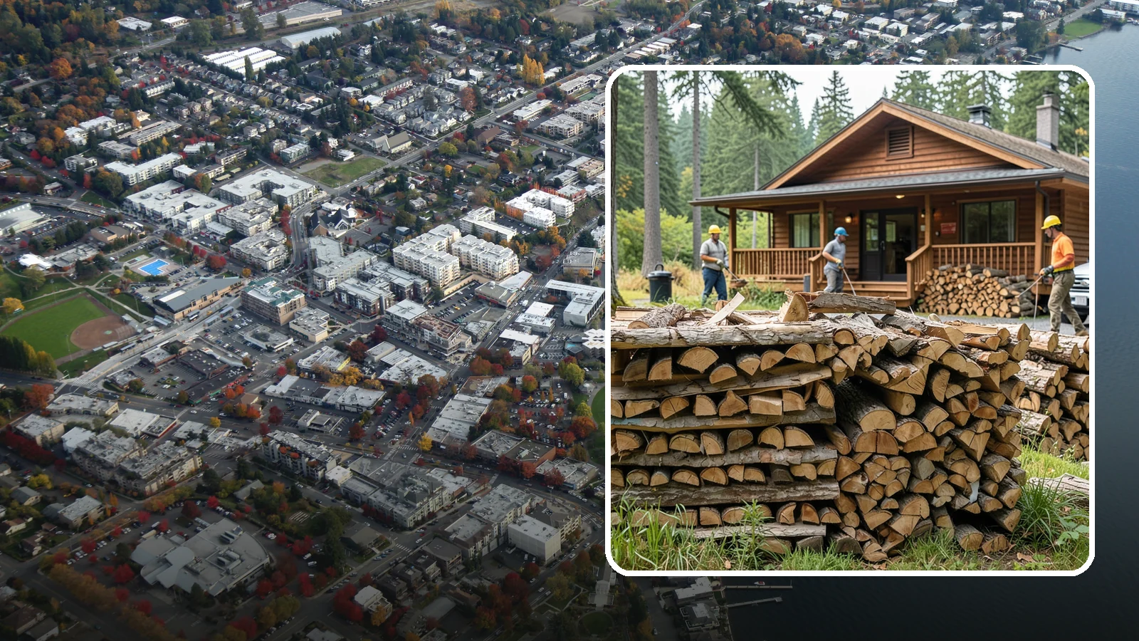 Fishing Lodge Firewood in Kirkland, King County, WA - Reliable firewood supply for fishing lodges and waterfront guest operations.