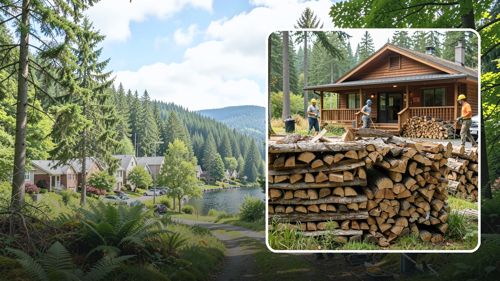 Fishing Lodge Firewood in Lake Forest Park, King County, WA - Reliable firewood supply for fishing lodges and waterfront guest operations.