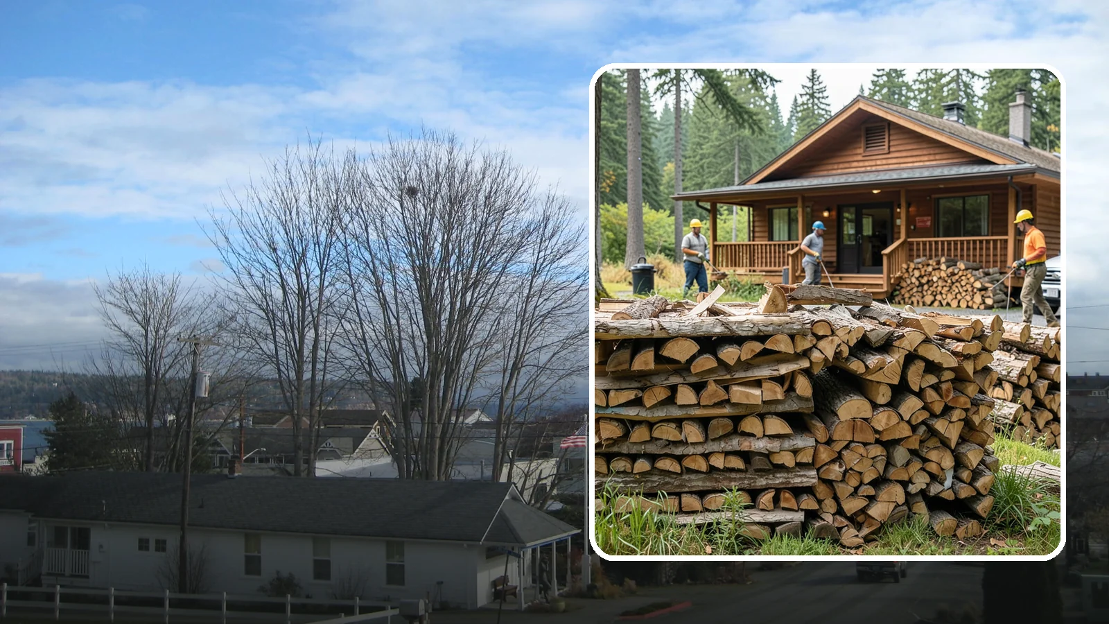 Fishing Lodge Firewood in Langley, Island County, WA - Reliable firewood supply for fishing lodges and waterfront guest operations.