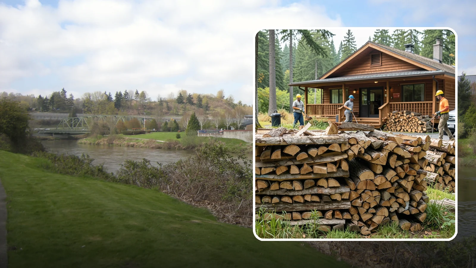 Fishing Lodge Firewood in Tukwila, King County, WA - Reliable firewood supply for fishing lodges and waterfront guest operations.