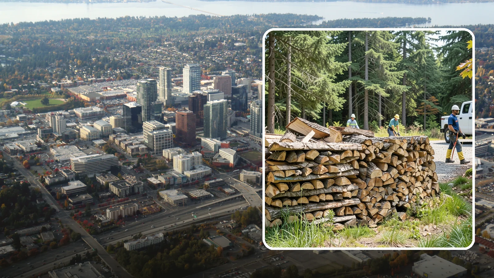Fresh Cut Firewood in Bellevue, King County, WA - Freshly cut firewood delivered ready for you to begin the seasoning process at home.