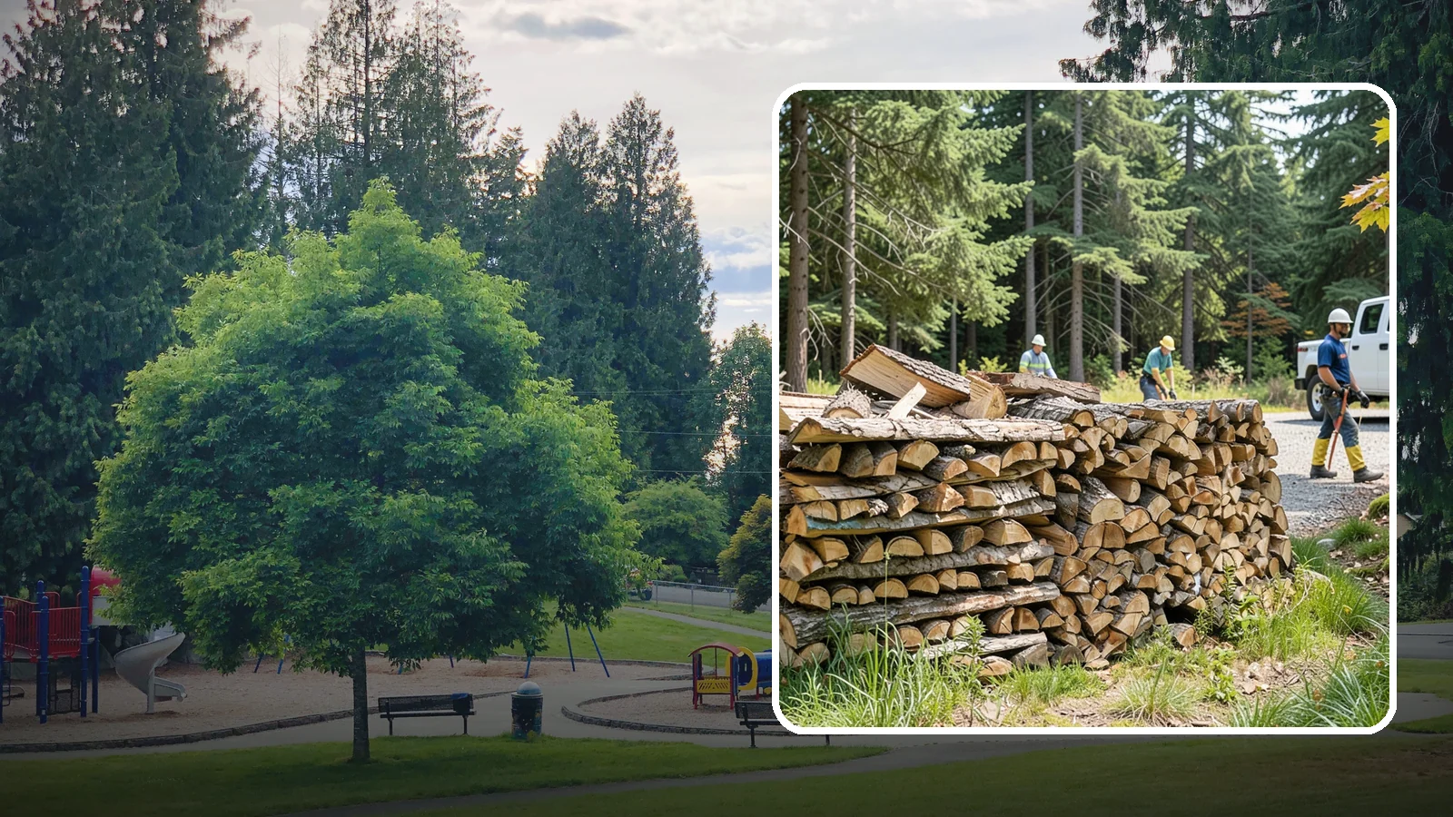 Fresh Cut Firewood in Bonney Lake, Pierce County, WA - Freshly cut firewood delivered ready for you to begin the seasoning process at home.