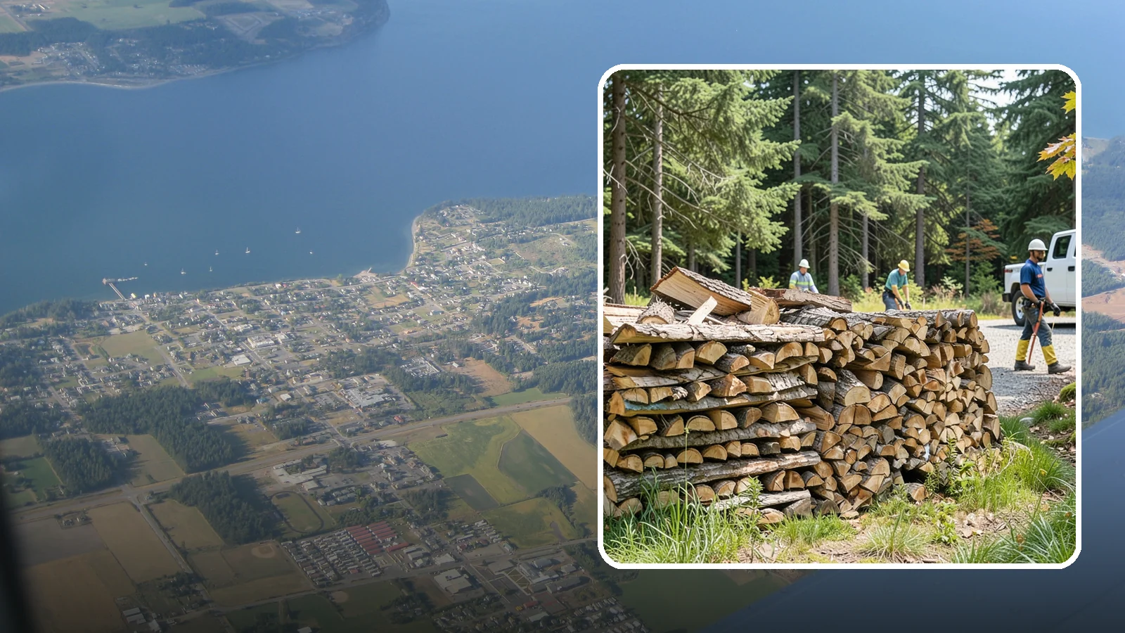 Fresh Cut Firewood in Coupeville, Island County, WA - Freshly cut firewood delivered ready for you to begin the seasoning process at home.