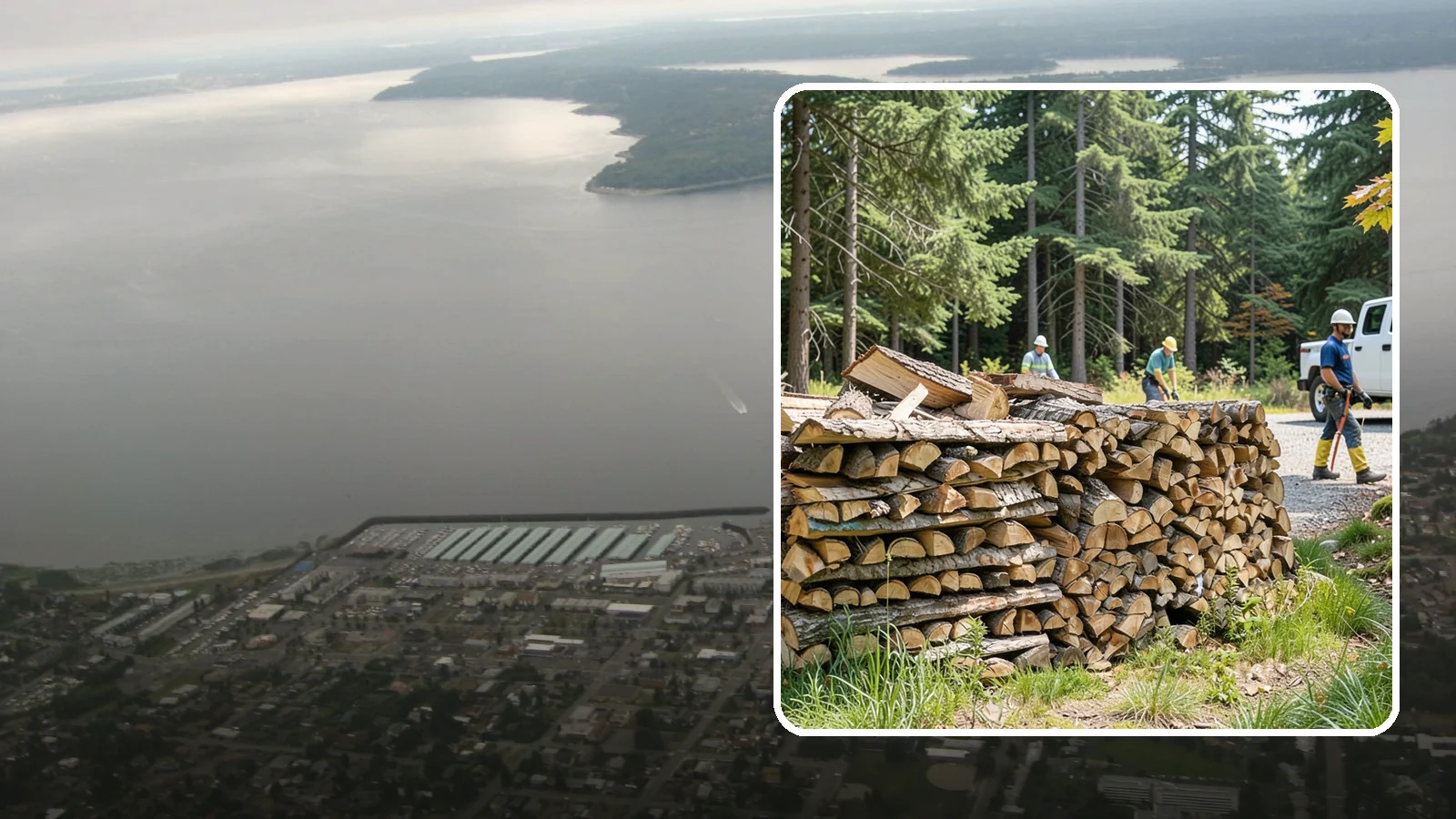 Fresh Cut Firewood in Des Moines, King County, WA - Freshly cut firewood delivered ready for you to begin the seasoning process at home.