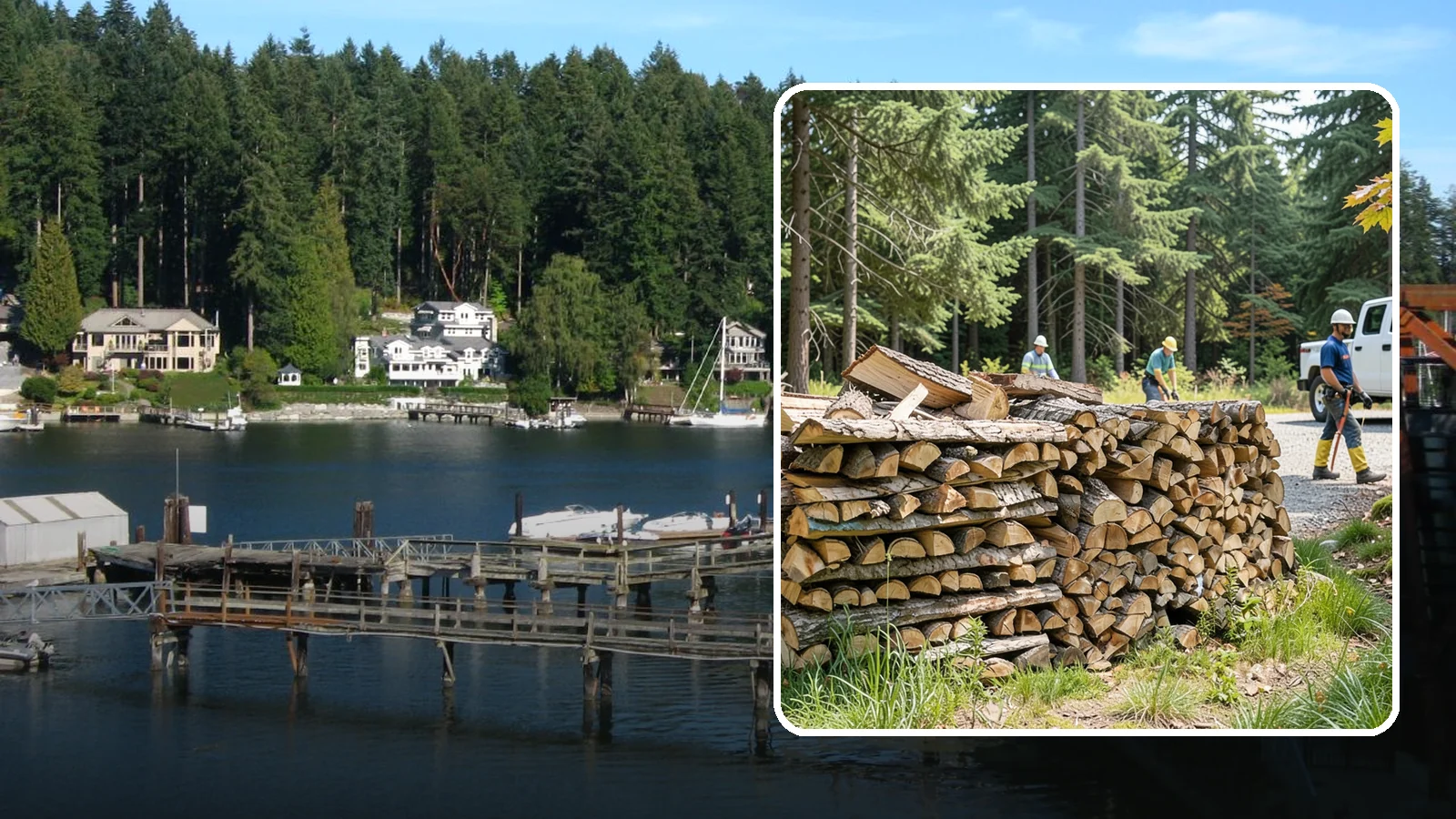 Fresh Cut Firewood in Gig Harbor, Pierce County, WA - Freshly cut firewood delivered ready for you to begin the seasoning process at home.