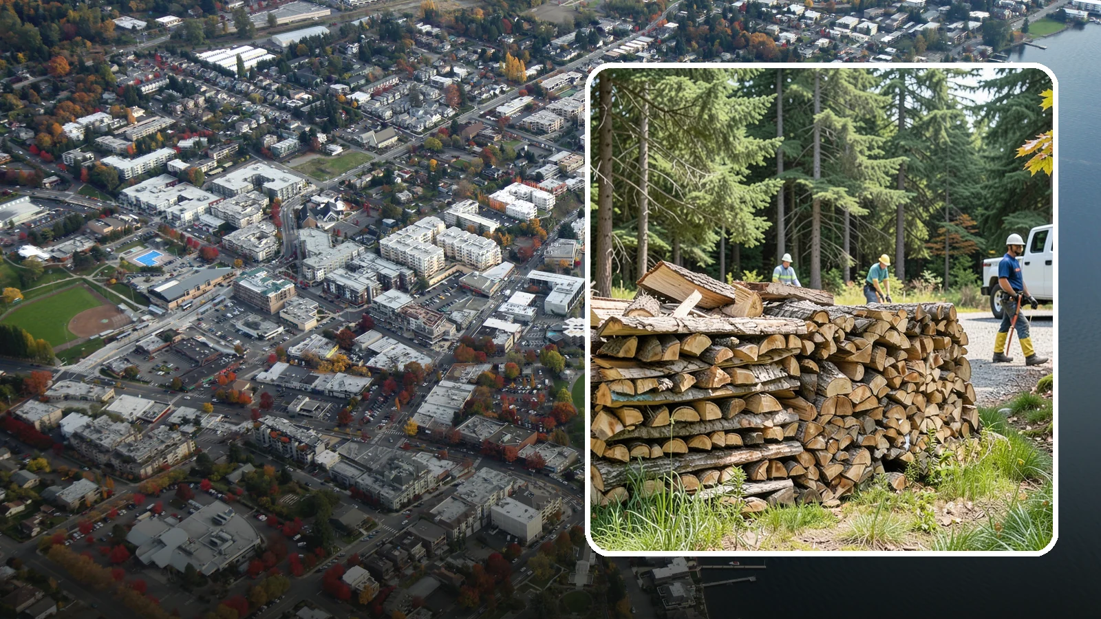 Fresh Cut Firewood in Kirkland, King County, WA - Freshly cut firewood delivered ready for you to begin the seasoning process at home.