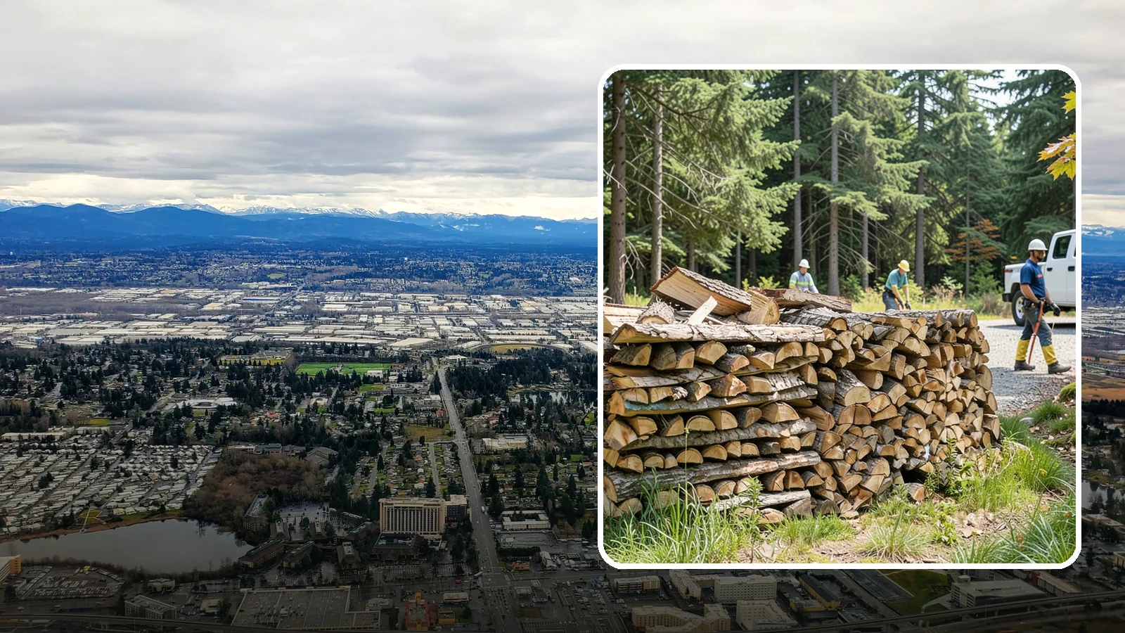 Fresh Cut Firewood in SeaTac, WA - Freshly cut firewood delivered ready for you to begin the seasoning process at home.