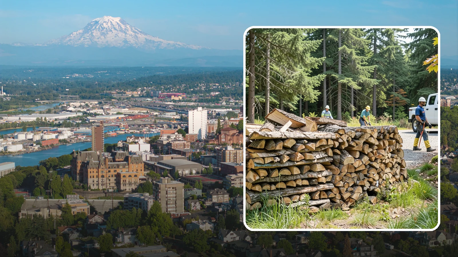 Fresh Cut Firewood in Tacoma, Pierce County, WA - Freshly cut firewood delivered ready for you to begin the seasoning process at home.