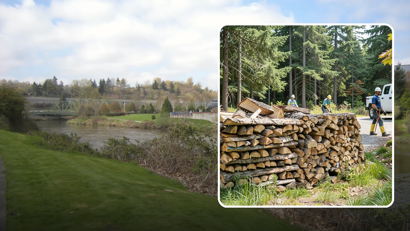 Fresh Cut Firewood in Tukwila, King County, WA - Freshly cut firewood delivered ready for you to begin the seasoning process at home.