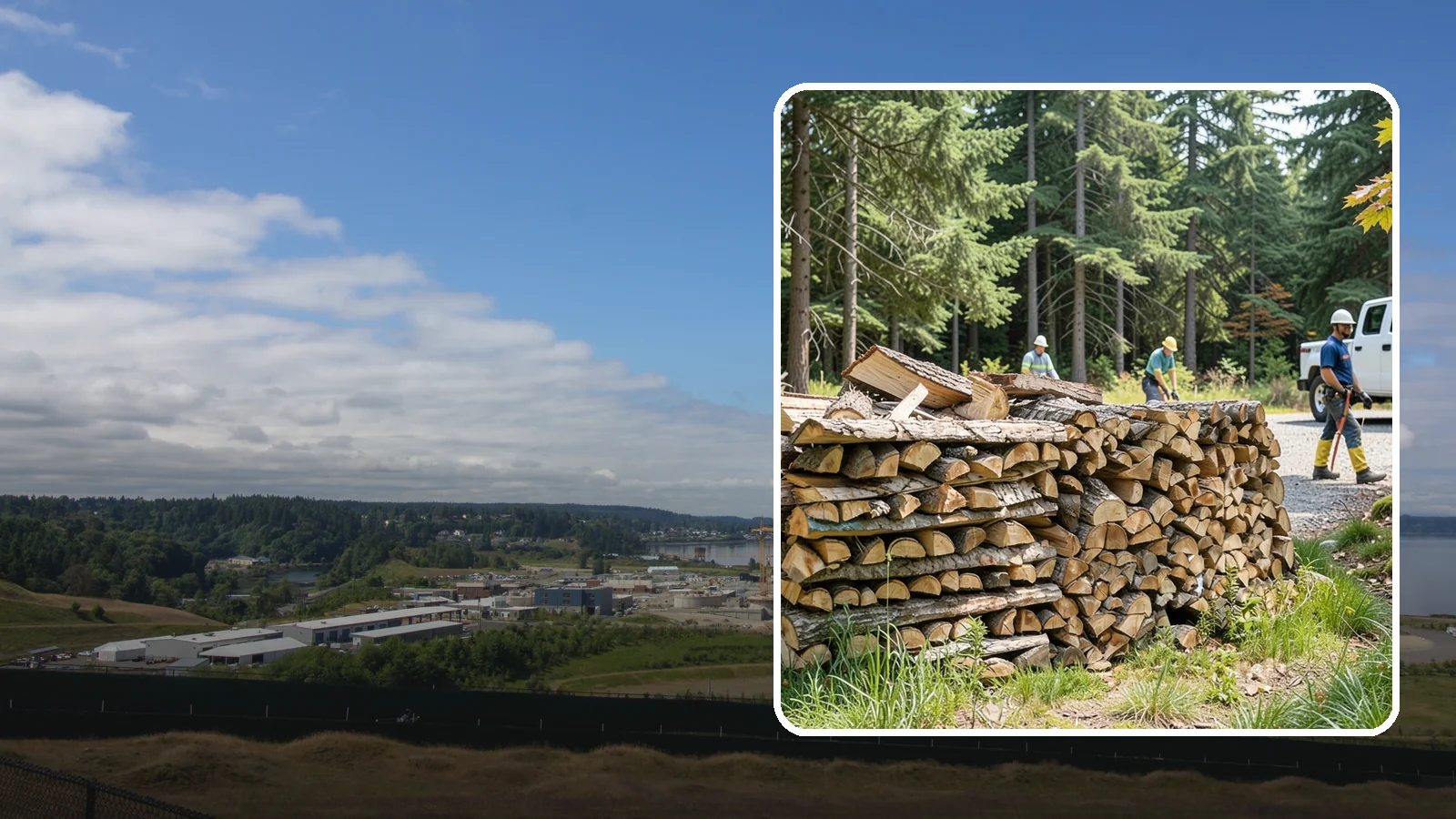 Fresh Cut Firewood in University Place, Pierce County, WA - Freshly cut firewood delivered ready for you to begin the seasoning process at home.