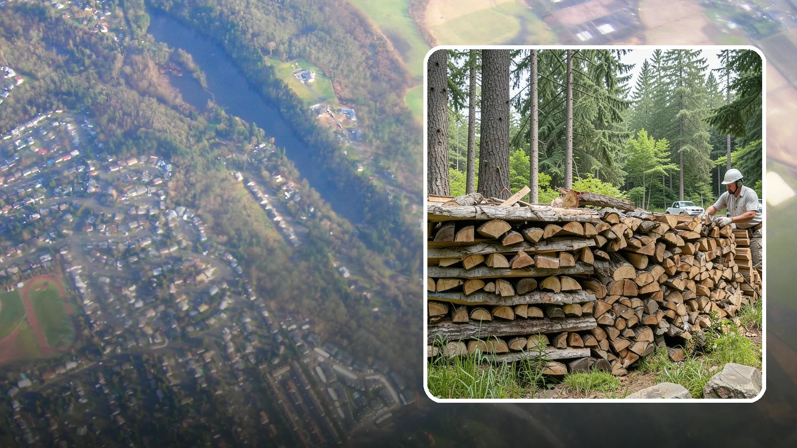 Full Cord Firewood in Algona, King County, WA - A full cord of seasoned firewood, the standard measure for a season of dependable home heating.