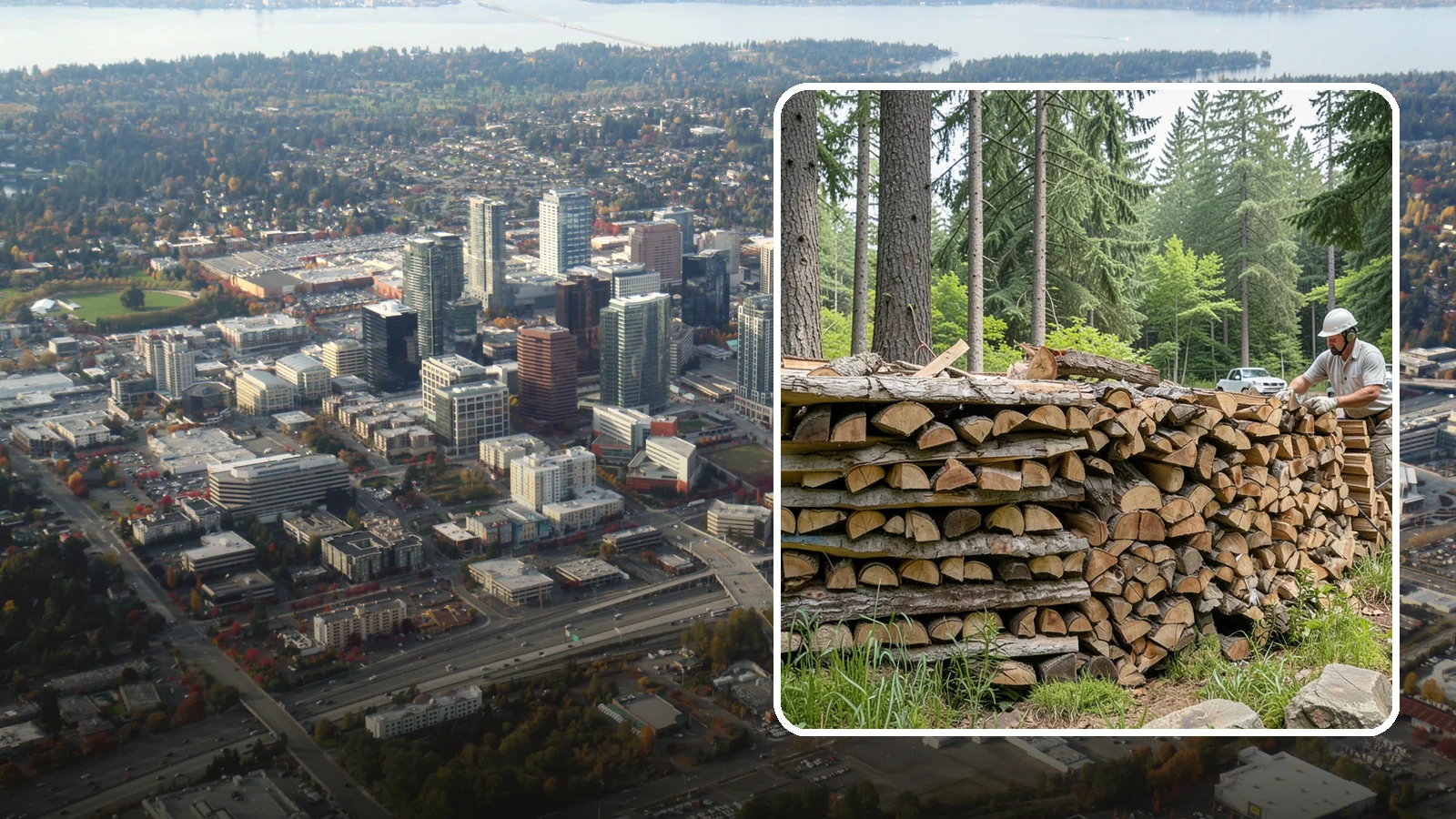 Full Cord Firewood in Bellevue, King County, WA - A full cord of seasoned firewood, the standard measure for a season of dependable home heating.