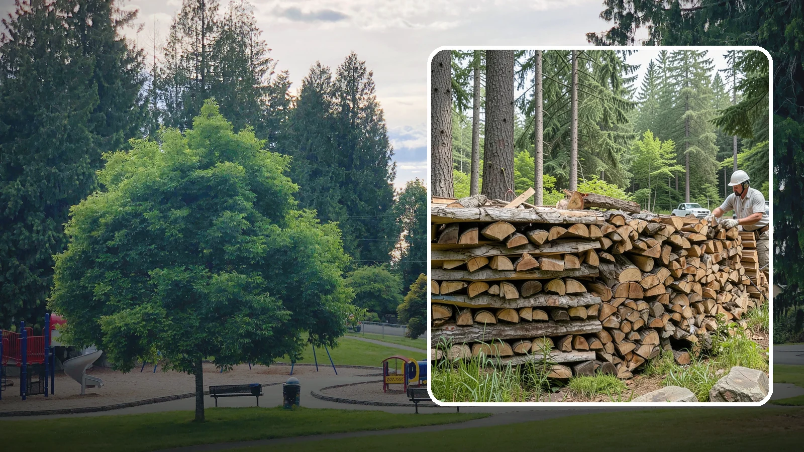 Full Cord Firewood in Bonney Lake, Pierce County, WA - A full cord of seasoned firewood, the standard measure for a season of dependable home heating.