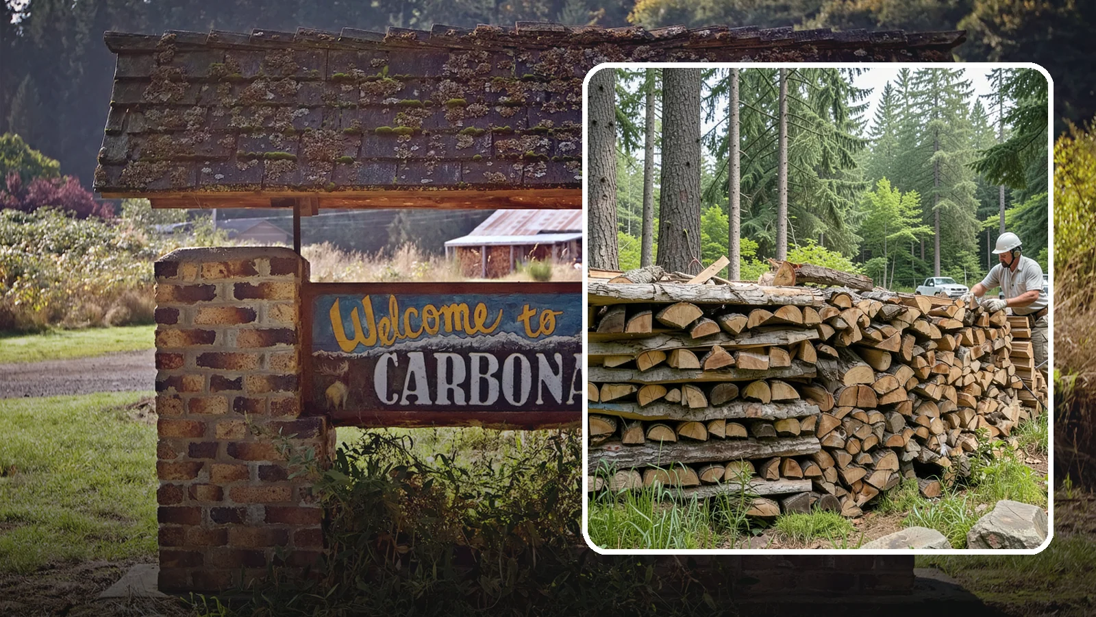 Full Cord Firewood in Carbonado, Pierce County, WA - A full cord of seasoned firewood, the standard measure for a season of dependable home heating.