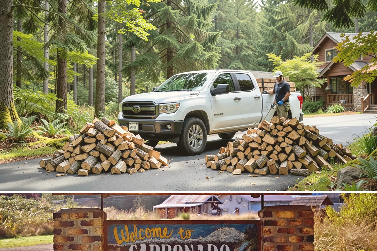 Full Cord Firewood in Carbonado, Pierce County, WA - Buy a full cord in late summer or early fall so it is stacked and settled before winter.