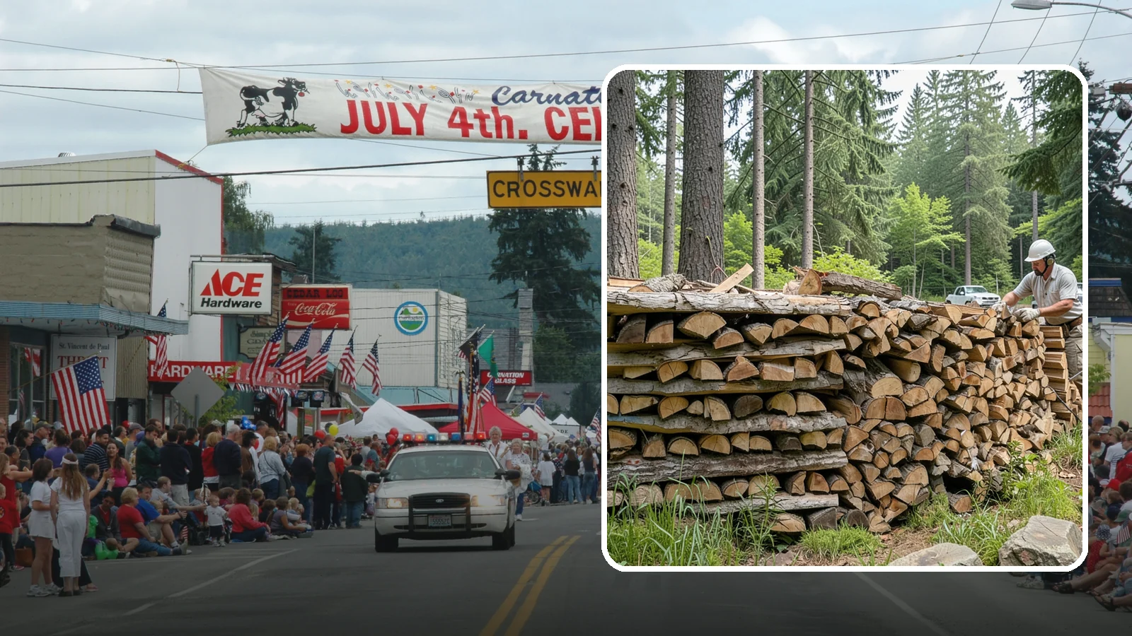 Full Cord Firewood in Carnation, King County, WA - A full cord of seasoned firewood, the standard measure for a season of dependable home heating.