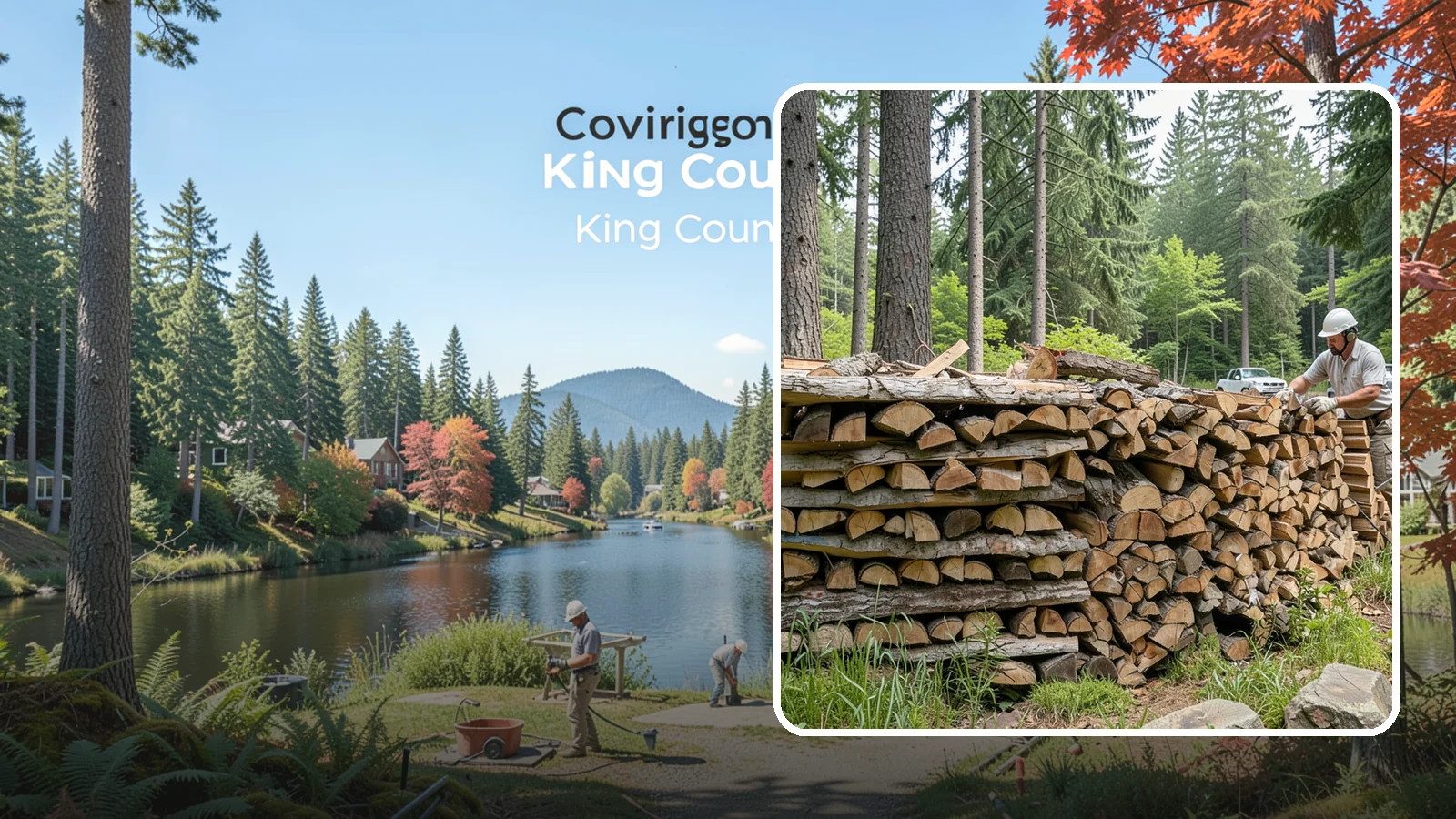 Full Cord Firewood in Covington, King County, WA - A full cord of seasoned firewood, the standard measure for a season of dependable home heating.