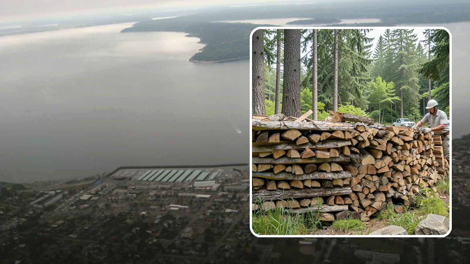 Full Cord Firewood in Des Moines, King County, WA - A full cord of seasoned firewood, the standard measure for a season of dependable home heating.