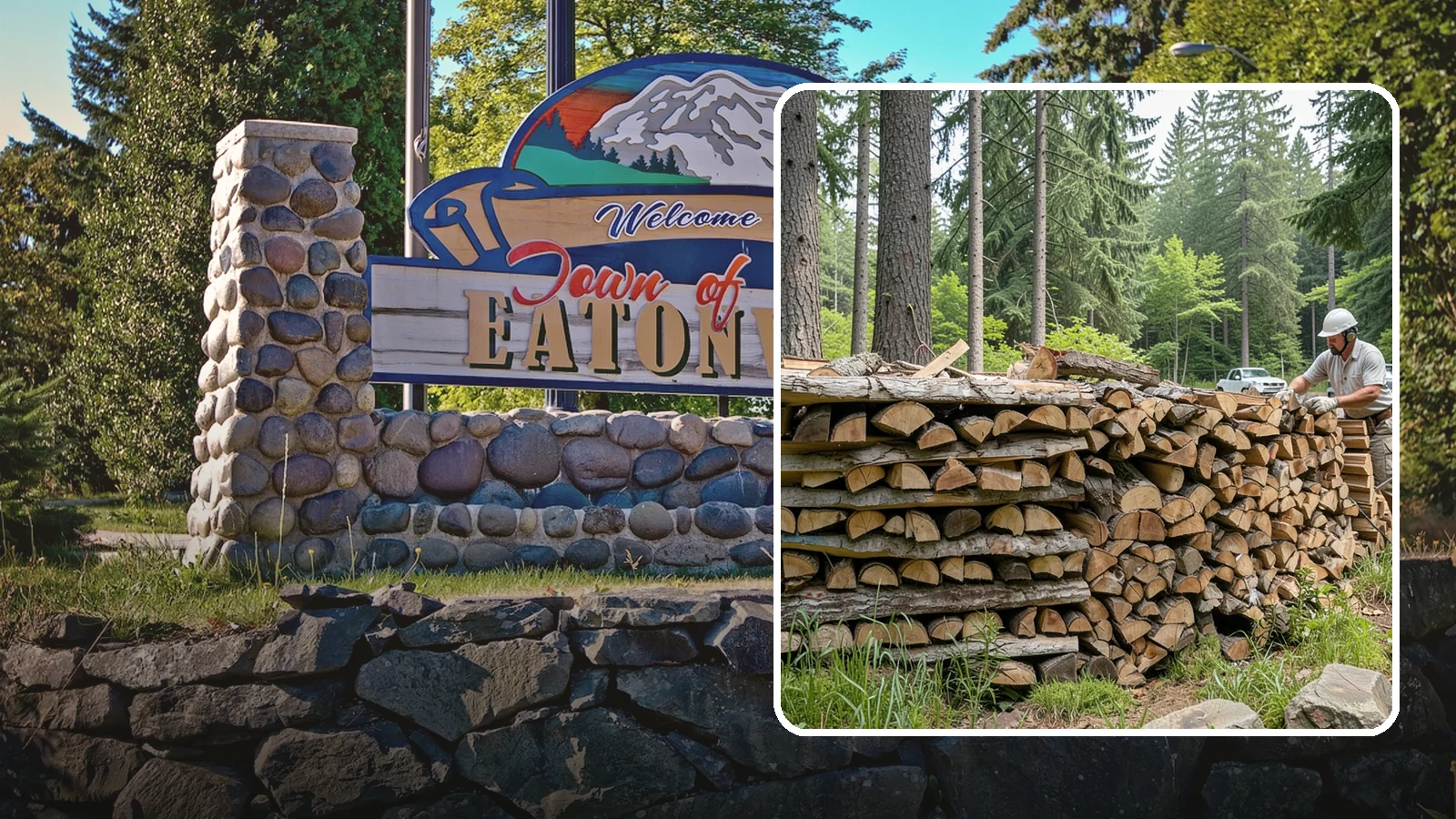 Full Cord Firewood in Eatonville, Pierce County, WA - A full cord of seasoned firewood, the standard measure for a season of dependable home heating.