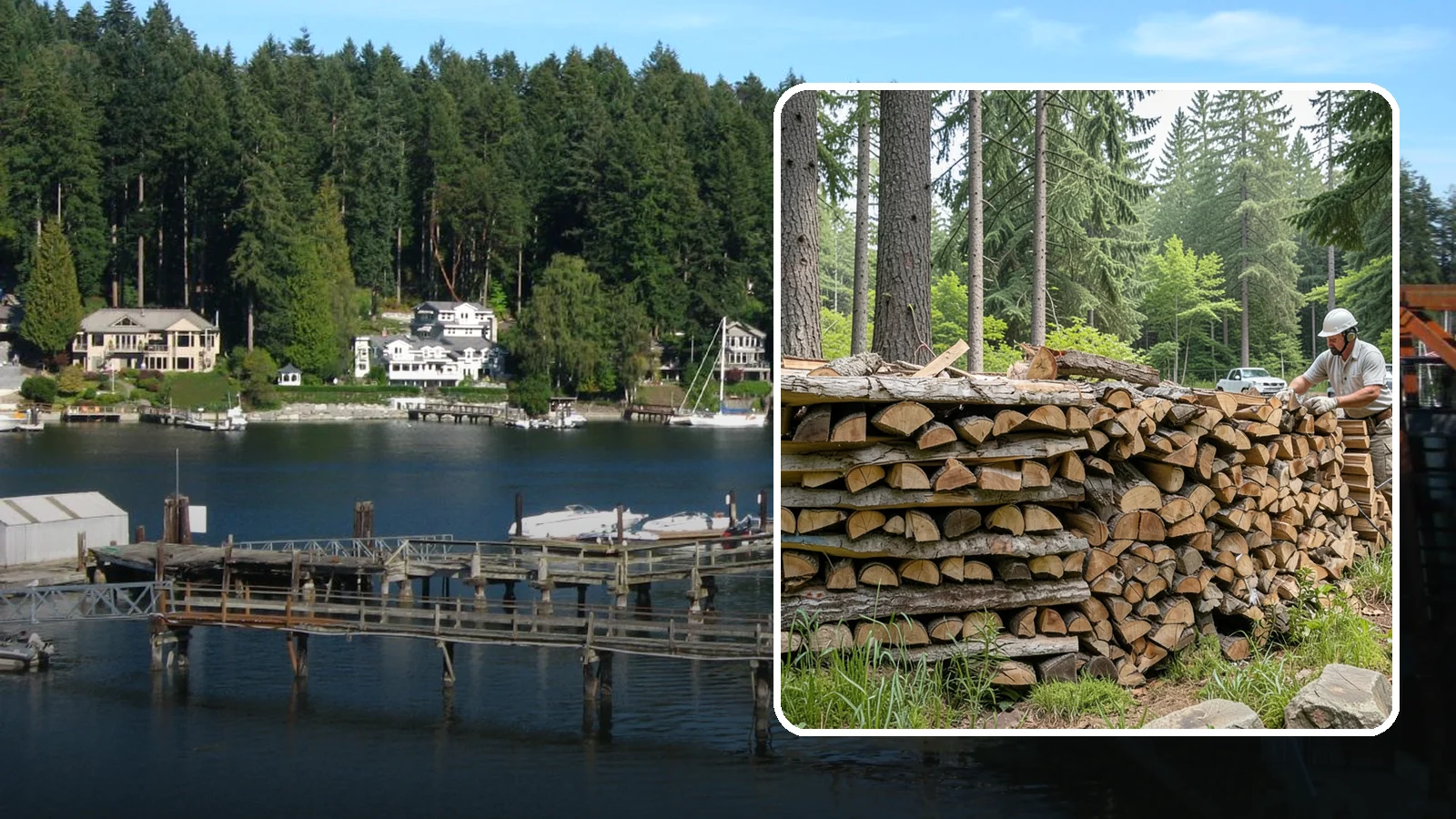 Full Cord Firewood in Gig Harbor, Pierce County, WA - A full cord of seasoned firewood, the standard measure for a season of dependable home heating.