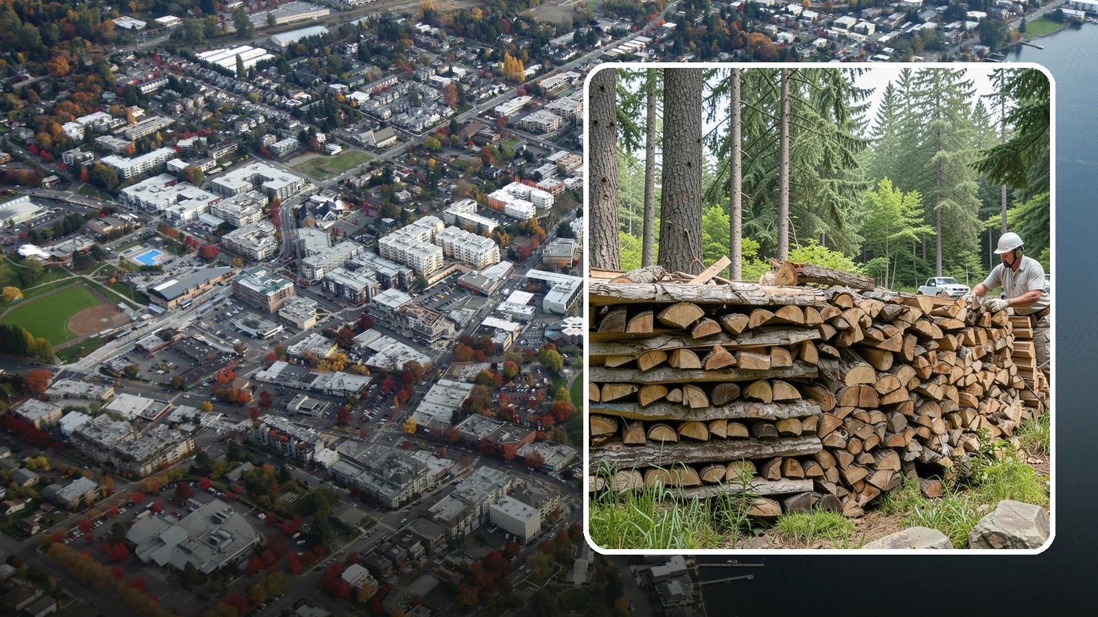Full Cord Firewood in Kirkland, King County, WA - A full cord of seasoned firewood, the standard measure for a season of dependable home heating.