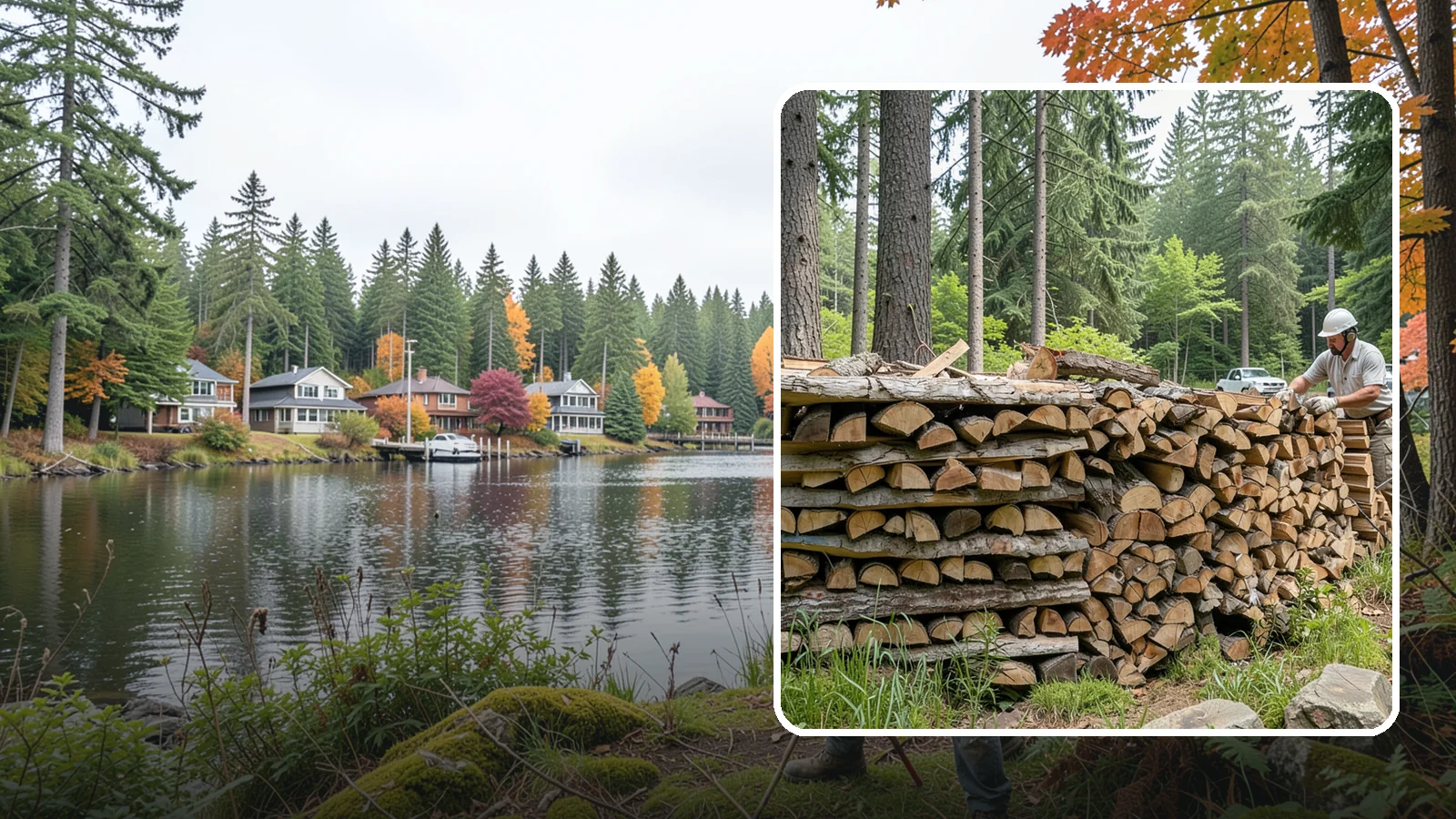 Full Cord Firewood in La Conner, Skagit County, WA - A full cord of seasoned firewood, the standard measure for a season of dependable home heating.
