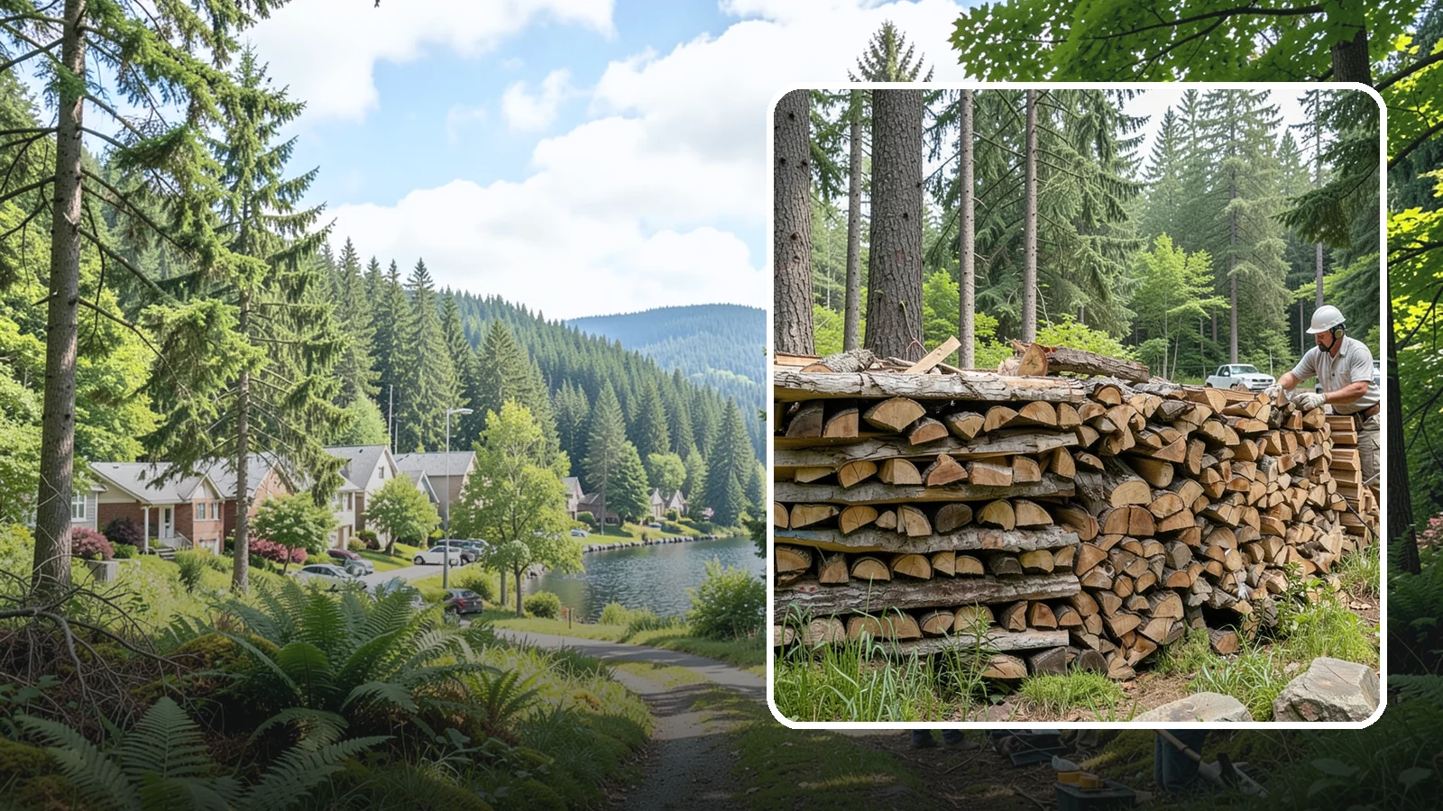 Full Cord Firewood in Lake Forest Park, King County, WA - A full cord of seasoned firewood, the standard measure for a season of dependable home heating.