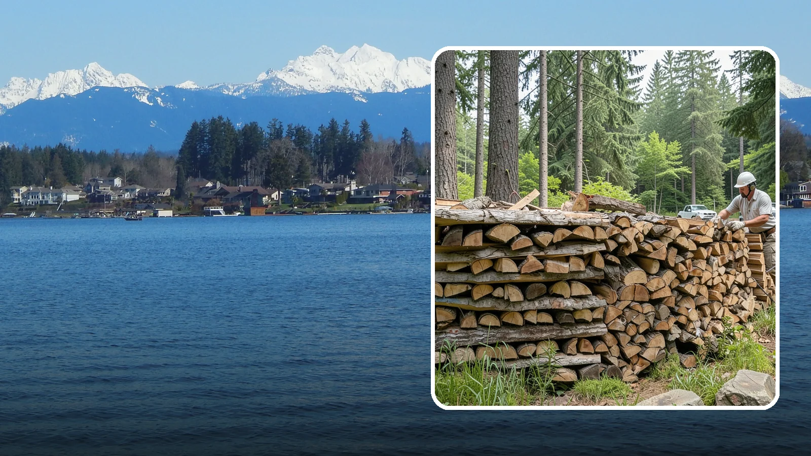 Full Cord Firewood in Lake Stevens, Snohomish County, WA - A full cord of seasoned firewood, the standard measure for a season of dependable home heating.