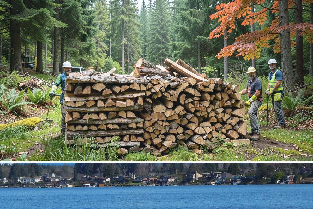 Full Cord Firewood in Lake Stevens, Snohomish County, WA - Buy a full cord in late summer or early fall so it is stacked and settled before winter.