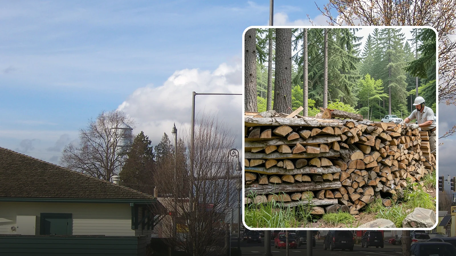 Full Cord Firewood in Marysville, Snohomish County, WA - A full cord of seasoned firewood, the standard measure for a season of dependable home heating.
