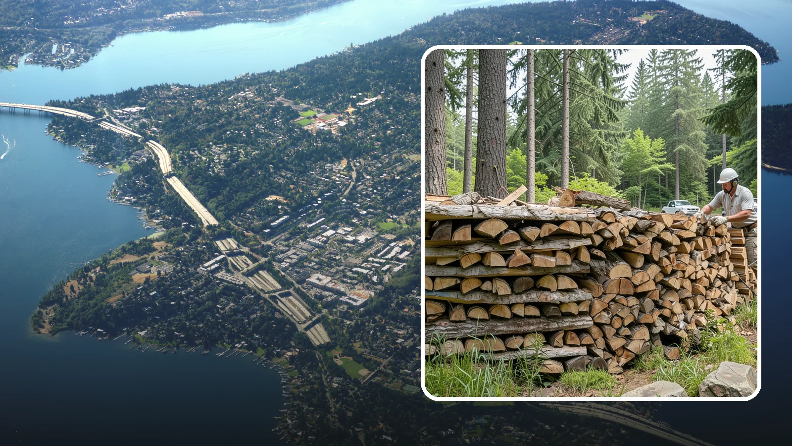Full Cord Firewood in Mercer Island, King County, WA - A full cord of seasoned firewood, the standard measure for a season of dependable home heating.