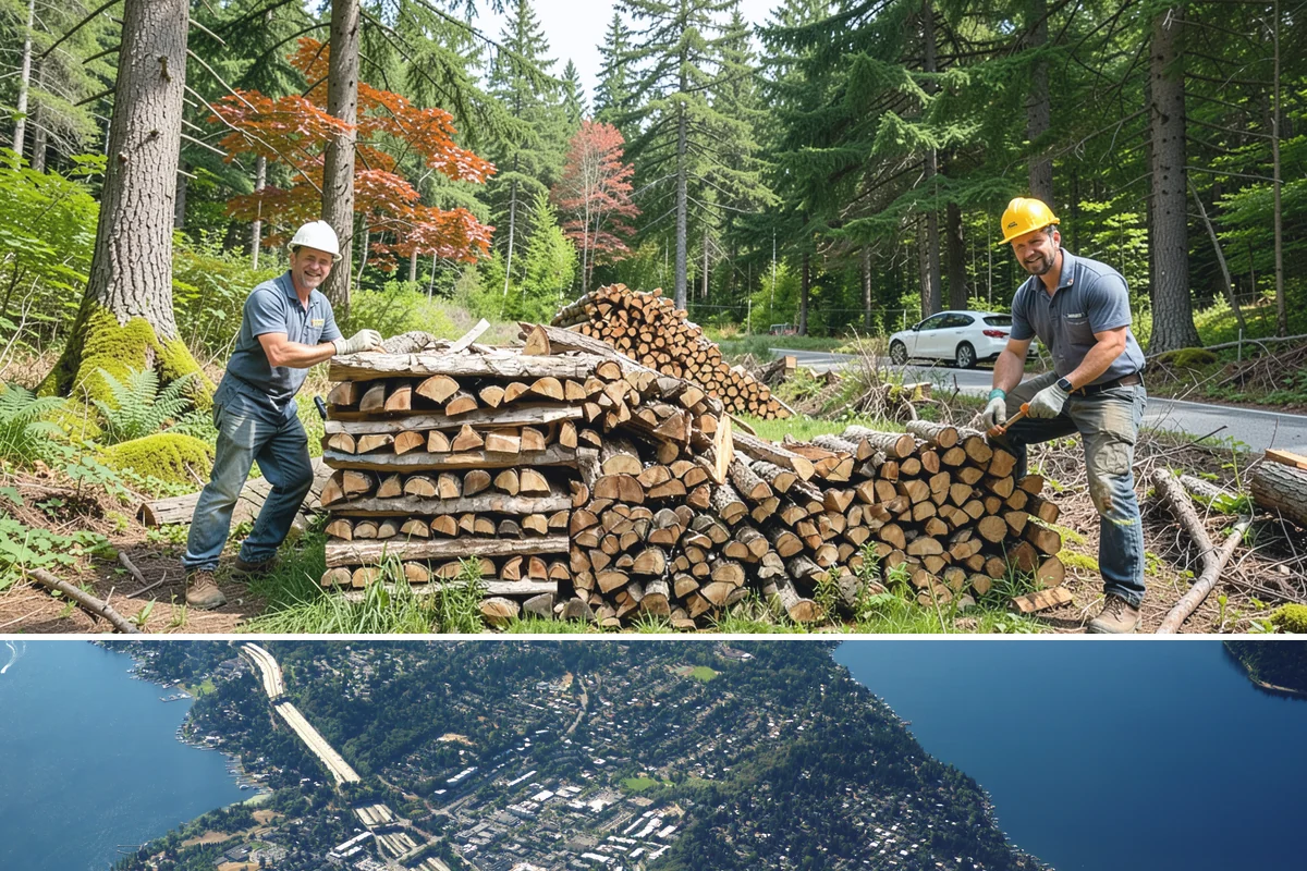 Full Cord Firewood in Mercer Island, King County, WA - Buy a full cord in late summer or early fall so it is stacked and settled before winter.