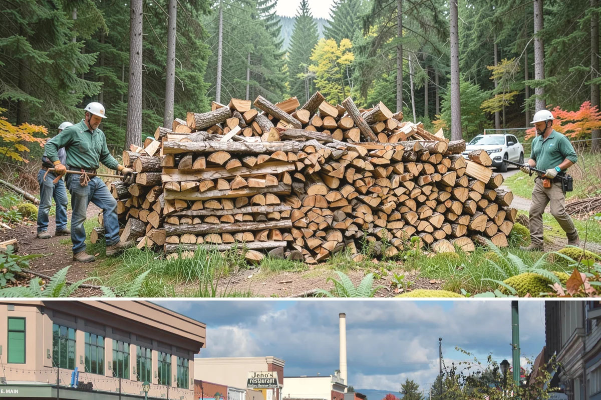 Full Cord Firewood in Monroe, Snohomish County, WA - Buy a full cord in late summer or early fall so it is stacked and settled before winter.