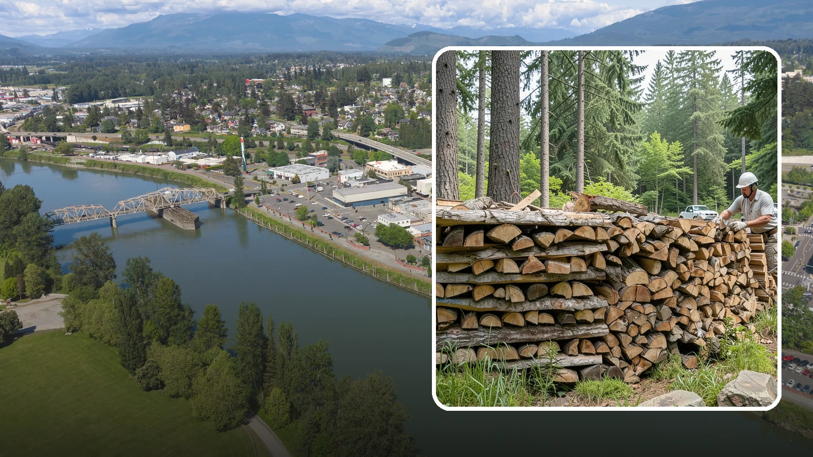 Full Cord Firewood in Mount Vernon, Skagit County, WA - A full cord of seasoned firewood, the standard measure for a season of dependable home heating.