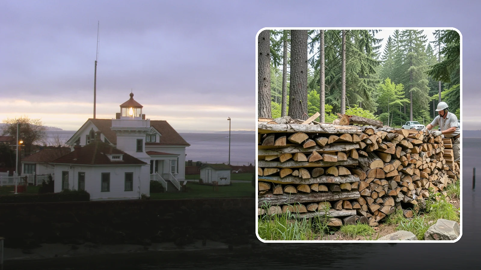Full Cord Firewood in Mukilteo, Snohomish County, WA - A full cord of seasoned firewood, the standard measure for a season of dependable home heating.