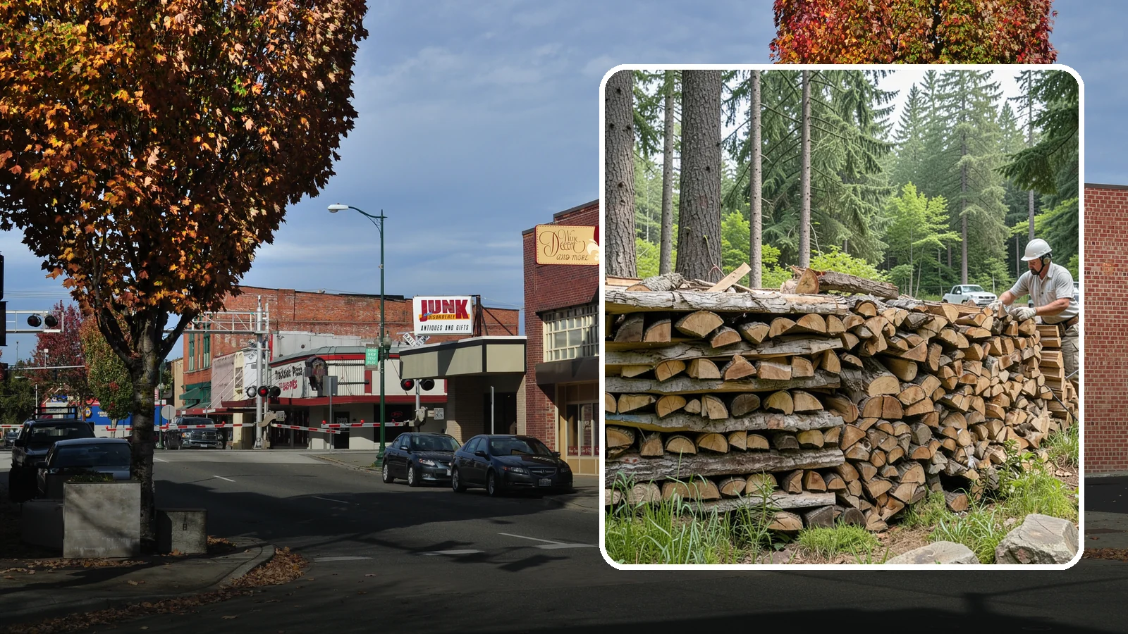 Full Cord Firewood in Puyallup, Pierce County, WA - A full cord of seasoned firewood, the standard measure for a season of dependable home heating.