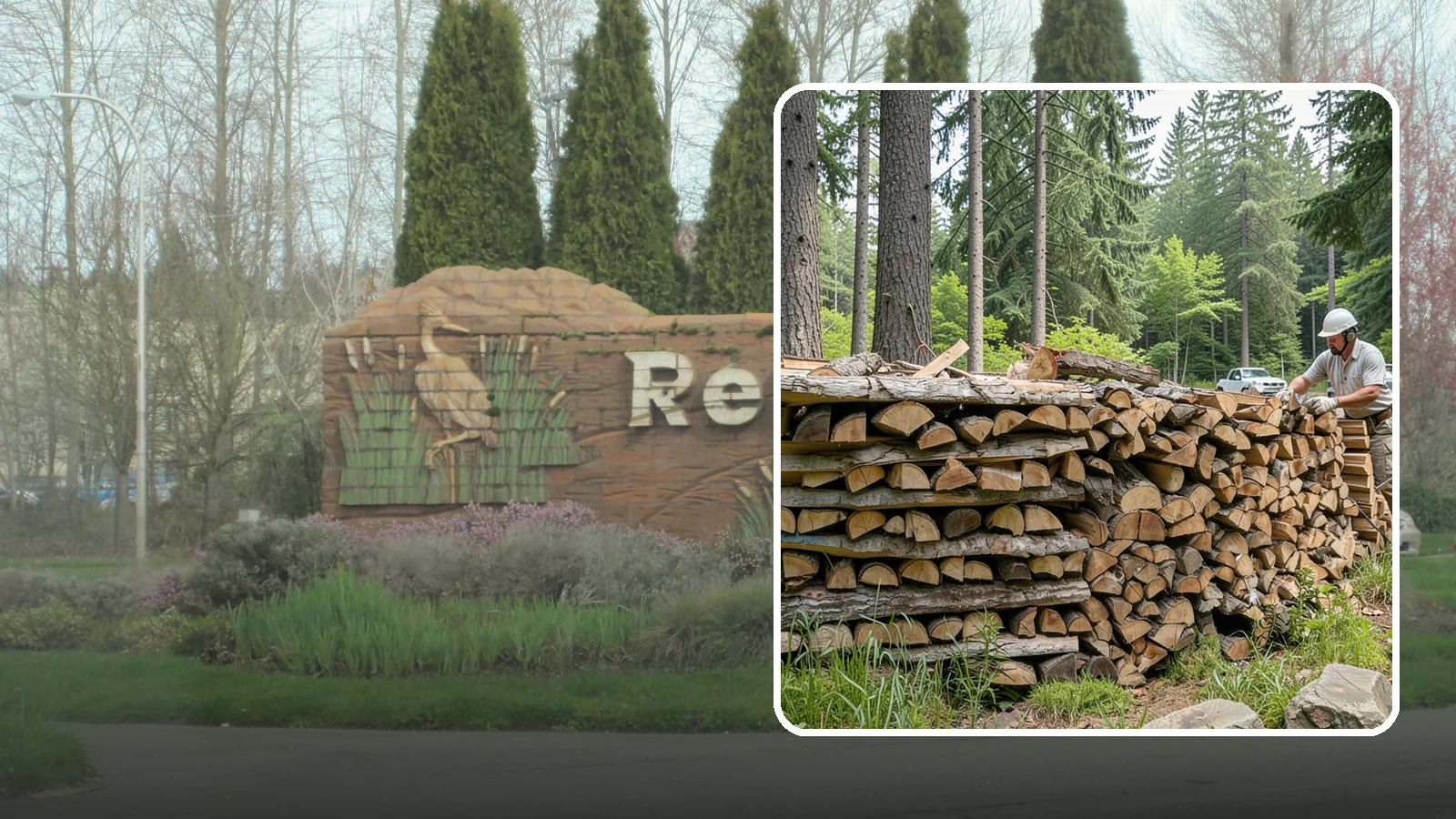 Full Cord Firewood in Renton, King County, WA - A full cord of seasoned firewood, the standard measure for a season of dependable home heating.