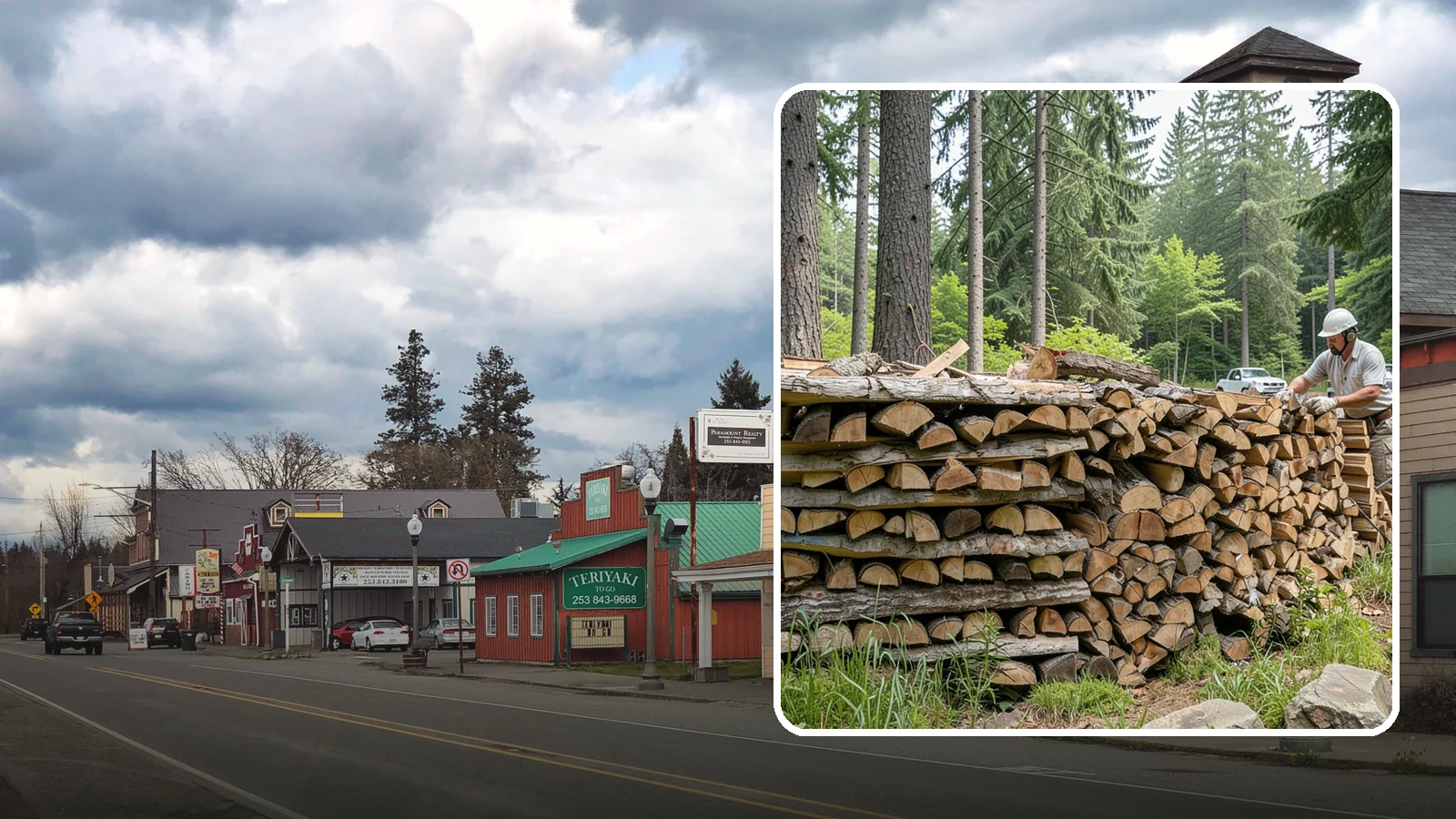 Full Cord Firewood in Roy, Pierce County, WA - A full cord of seasoned firewood, the standard measure for a season of dependable home heating.