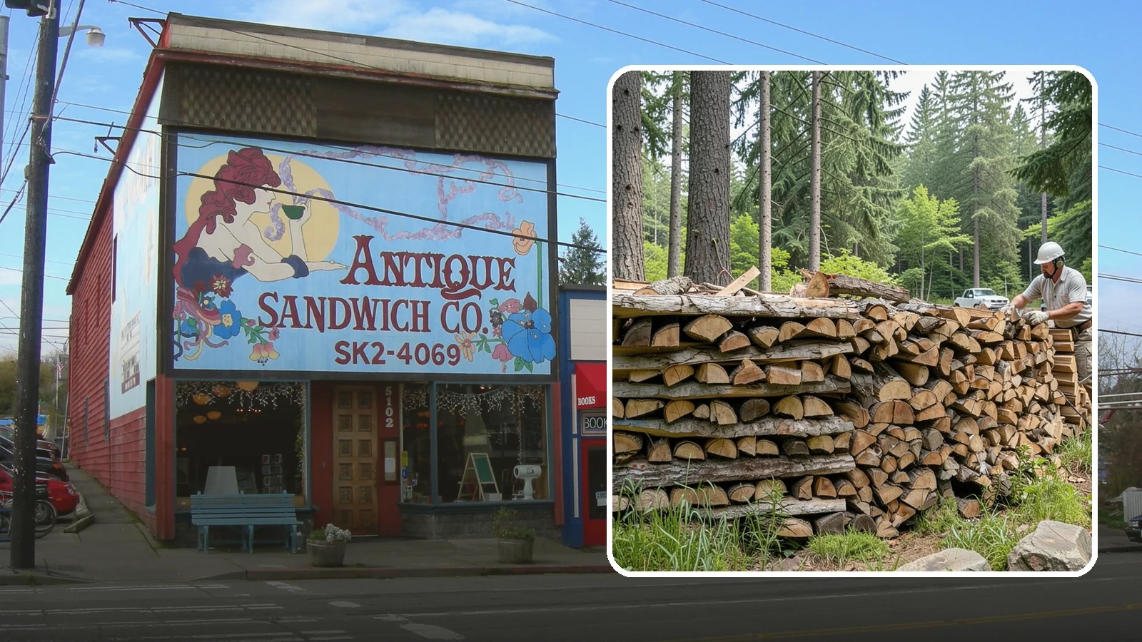 Full Cord Firewood in Ruston, Pierce County, WA - A full cord of seasoned firewood, the standard measure for a season of dependable home heating.
