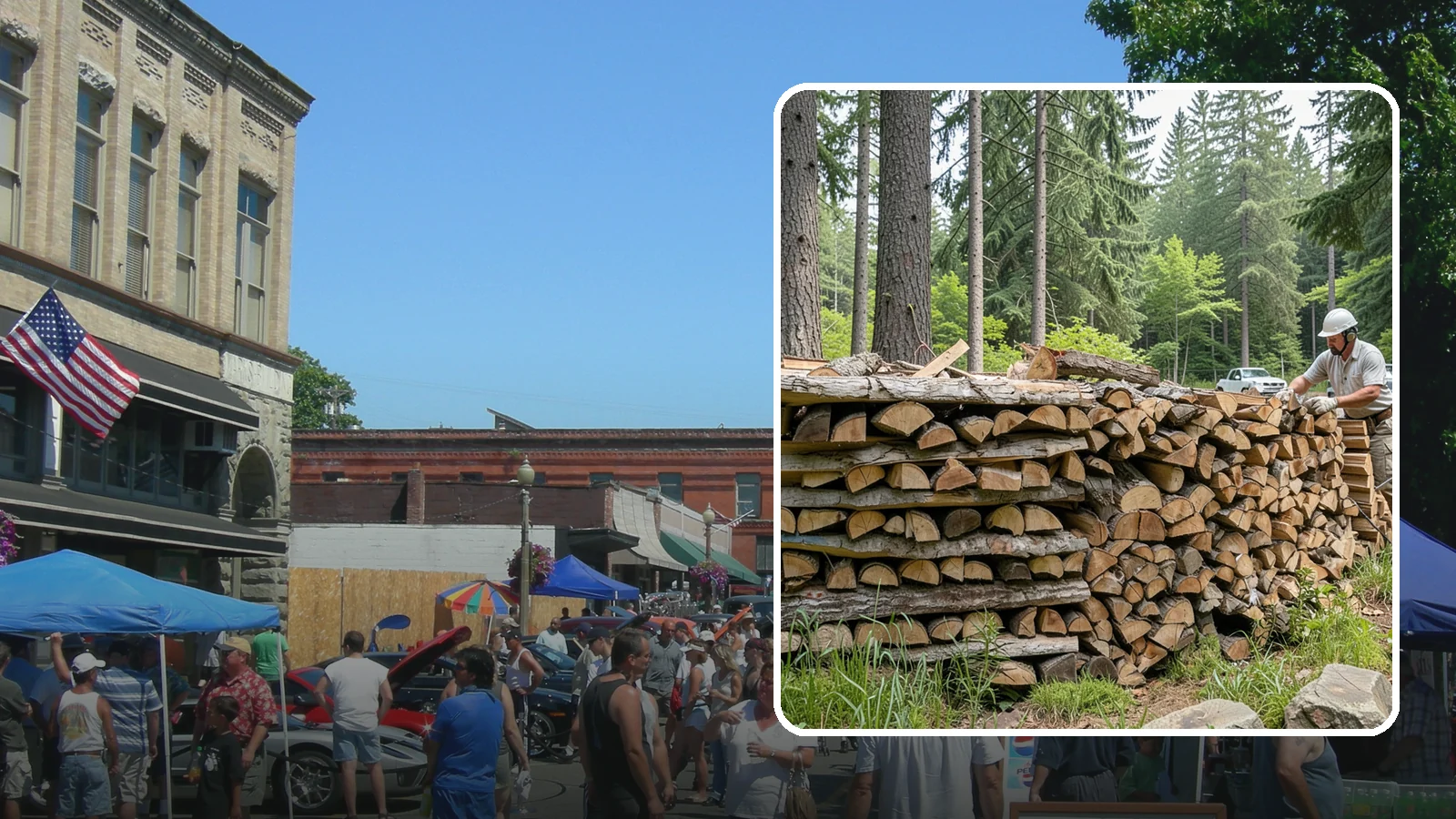 Full Cord Firewood in Snohomish, Snohomish County, WA - A full cord of seasoned firewood, the standard measure for a season of dependable home heating.