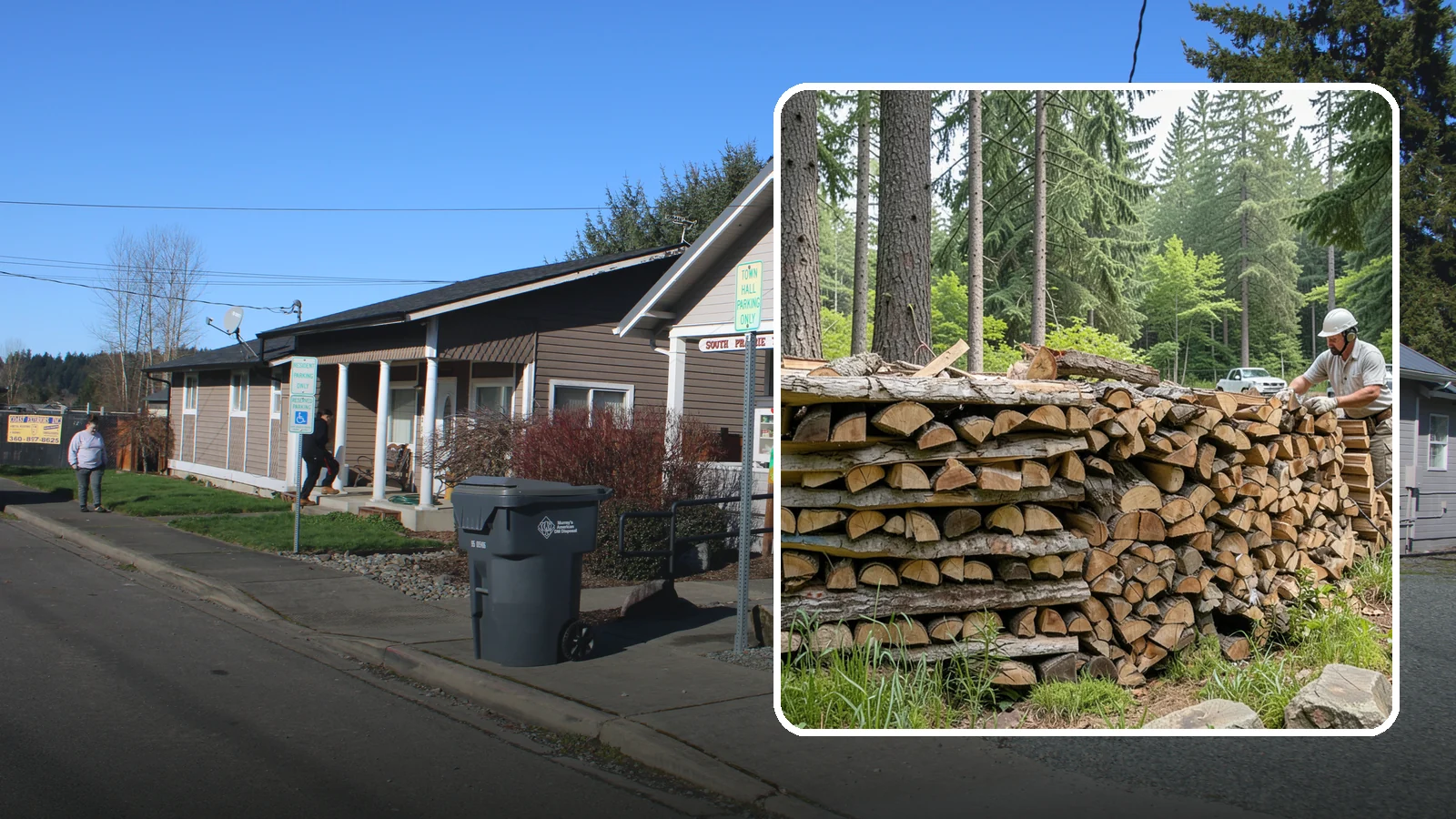 Full Cord Firewood in South Prairie, Pierce County, WA - A full cord of seasoned firewood, the standard measure for a season of dependable home heating.