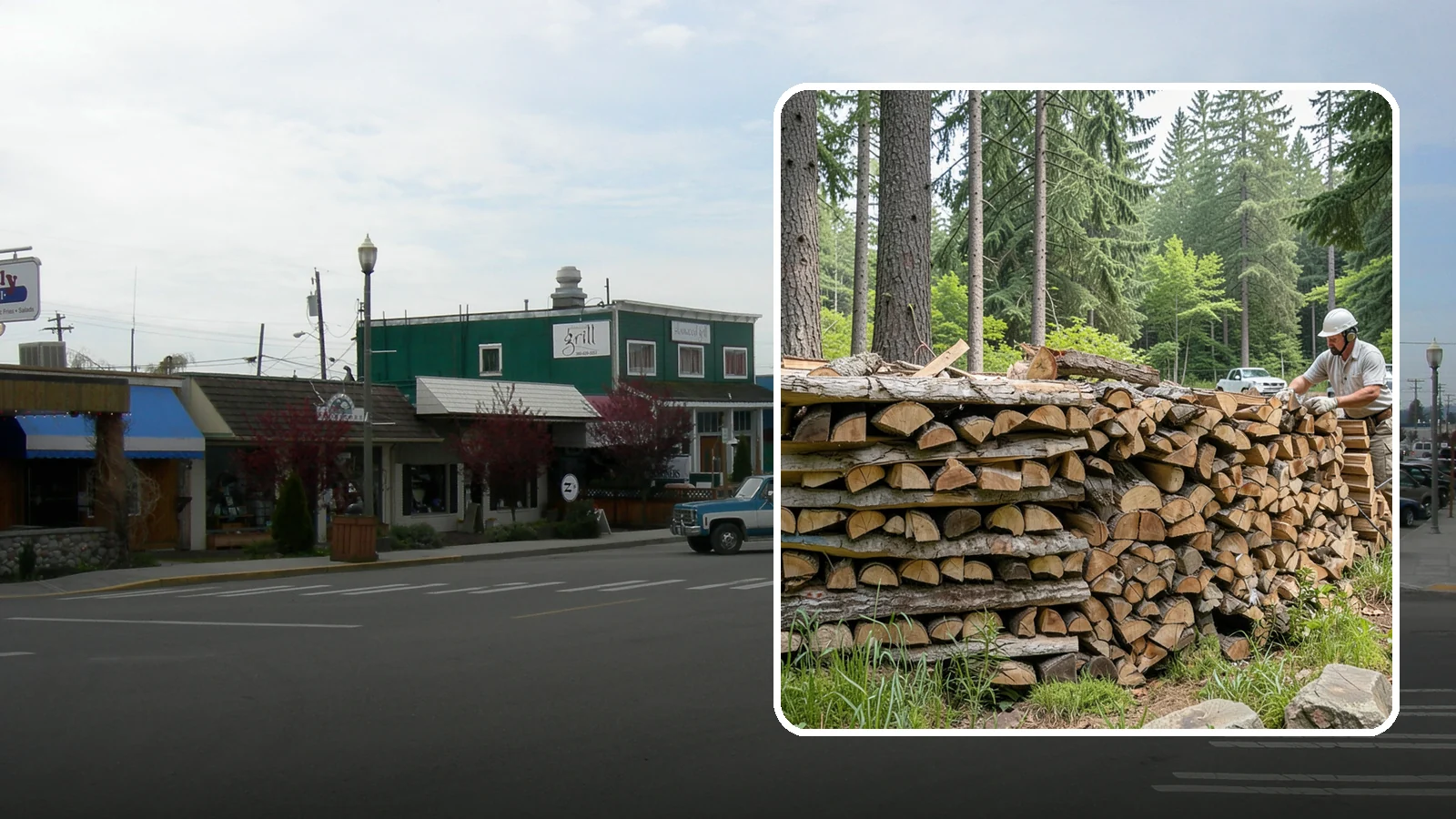 Full Cord Firewood in Stanwood, Snohomish County, WA - A full cord of seasoned firewood, the standard measure for a season of dependable home heating.