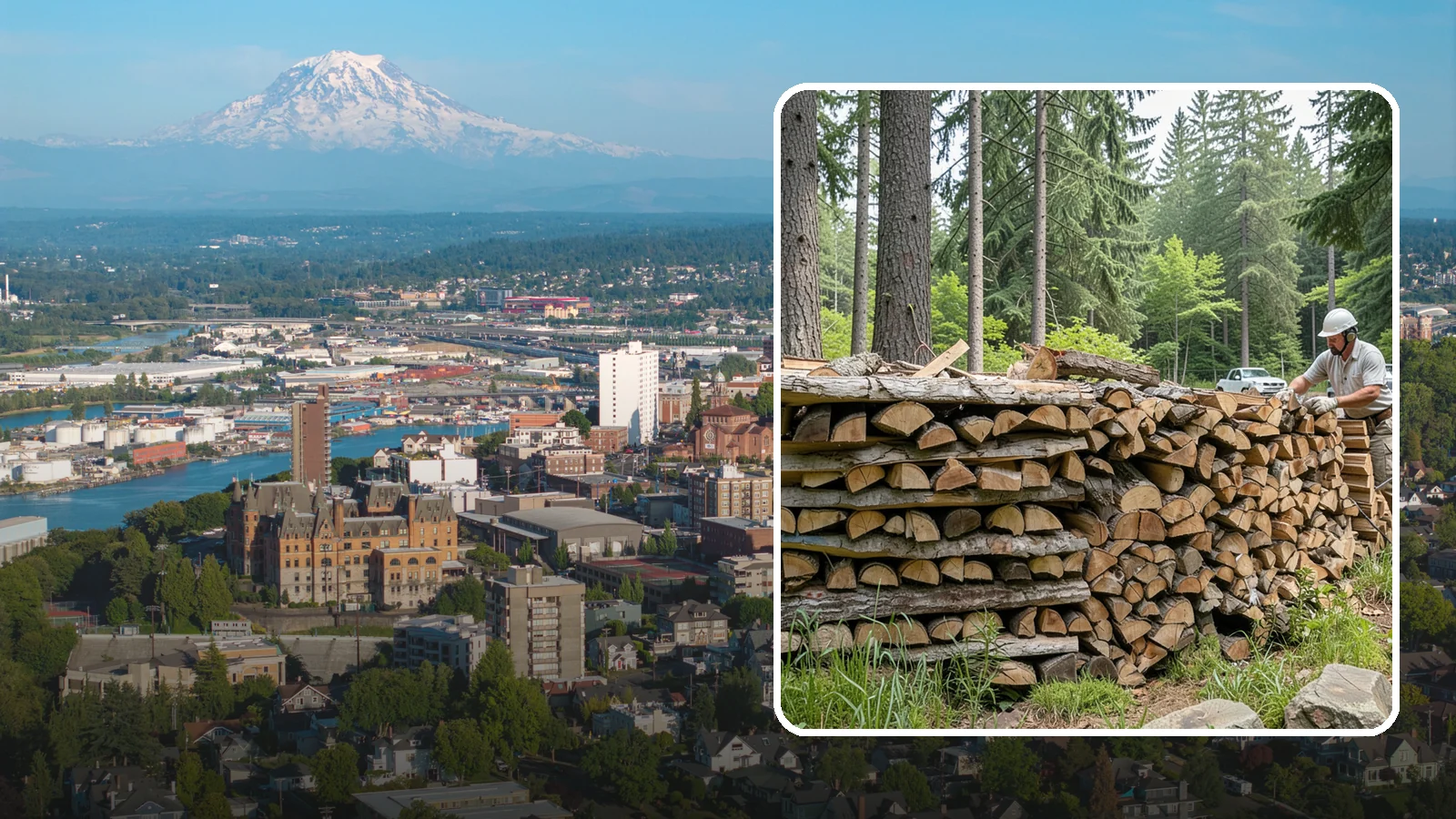 Full Cord Firewood in Tacoma, Pierce County, WA - A full cord of seasoned firewood, the standard measure for a season of dependable home heating.