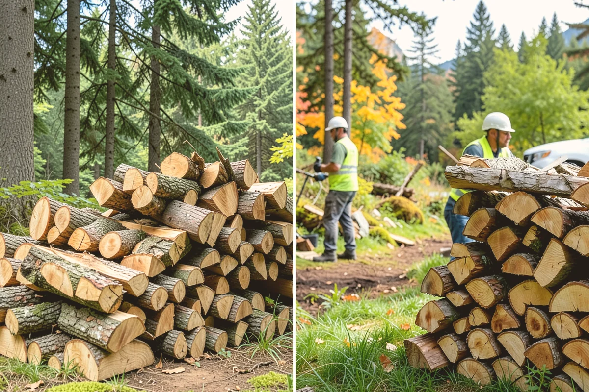 Fully Seasoned Firewood in Algona, King County, WA - Wood is split and stacked for extended curing